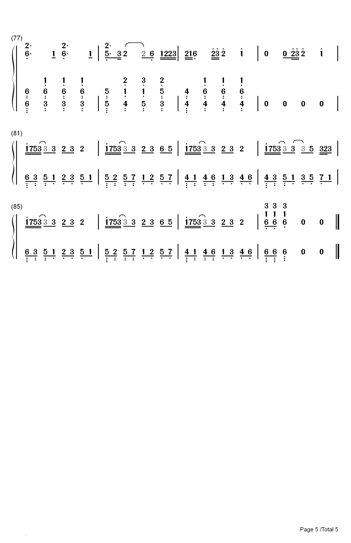 Wait Wait Wait-蔡徐坤双手简谱预览5