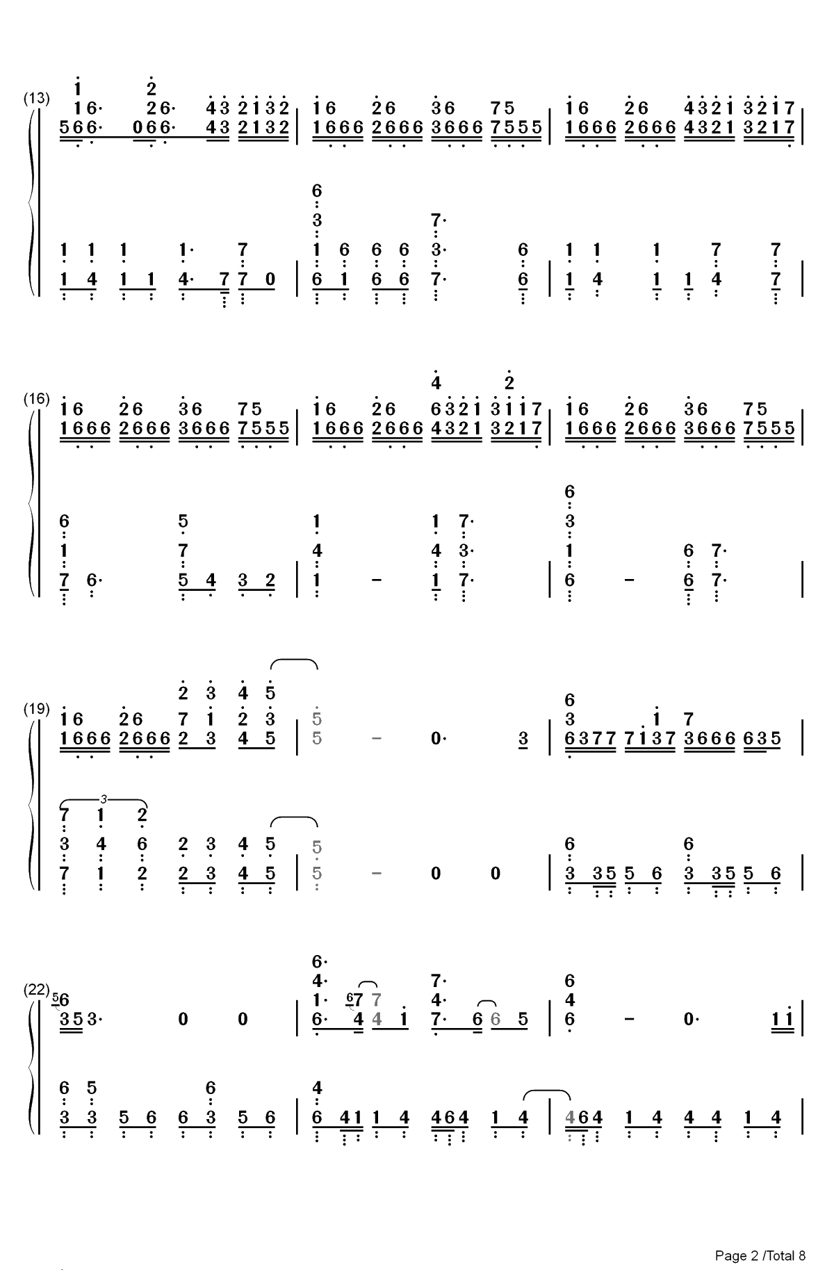 相信自己-零点乐队双手简谱预览2