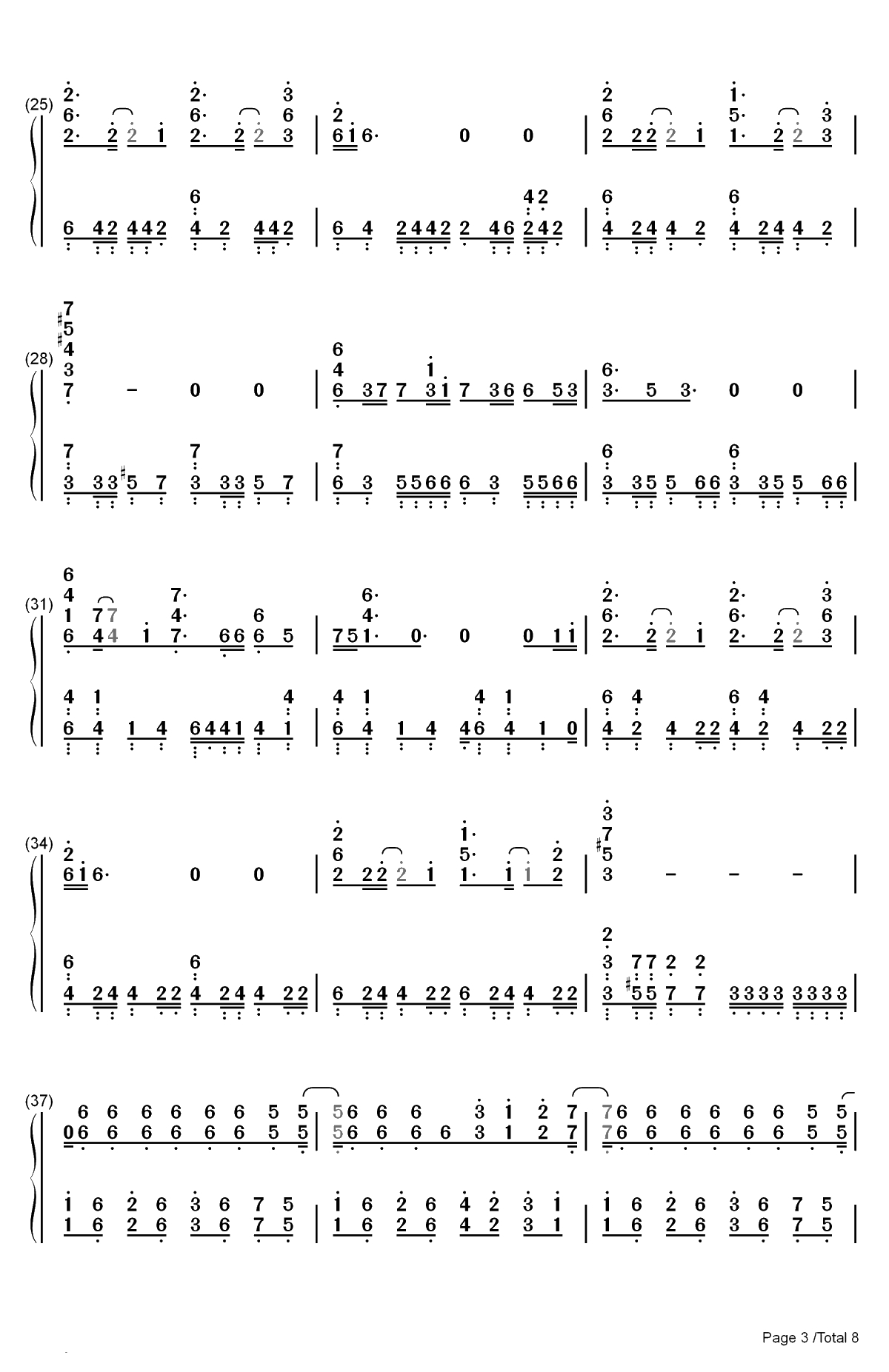 相信自己-零点乐队双手简谱预览3