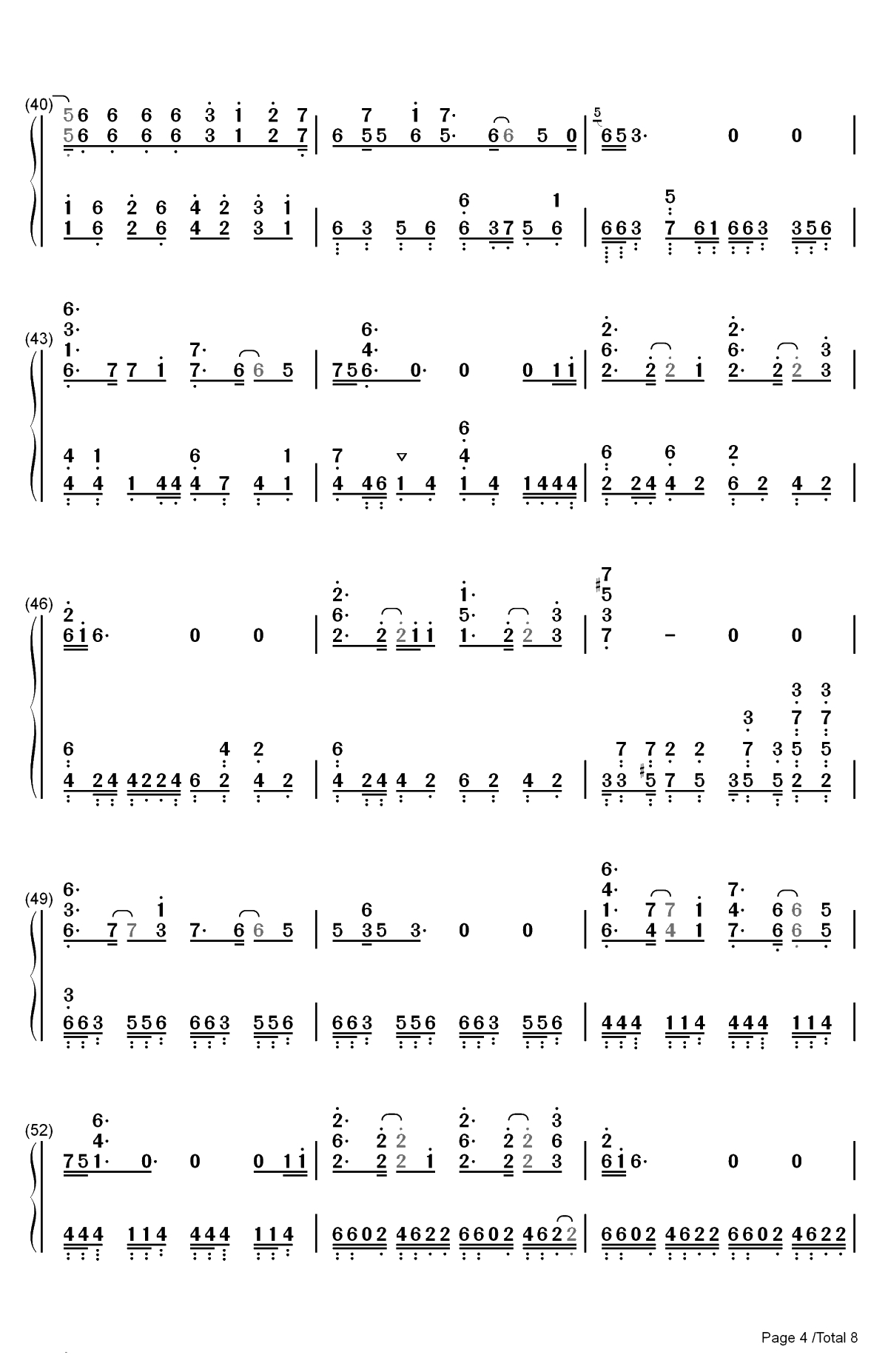 相信自己-零点乐队双手简谱预览4