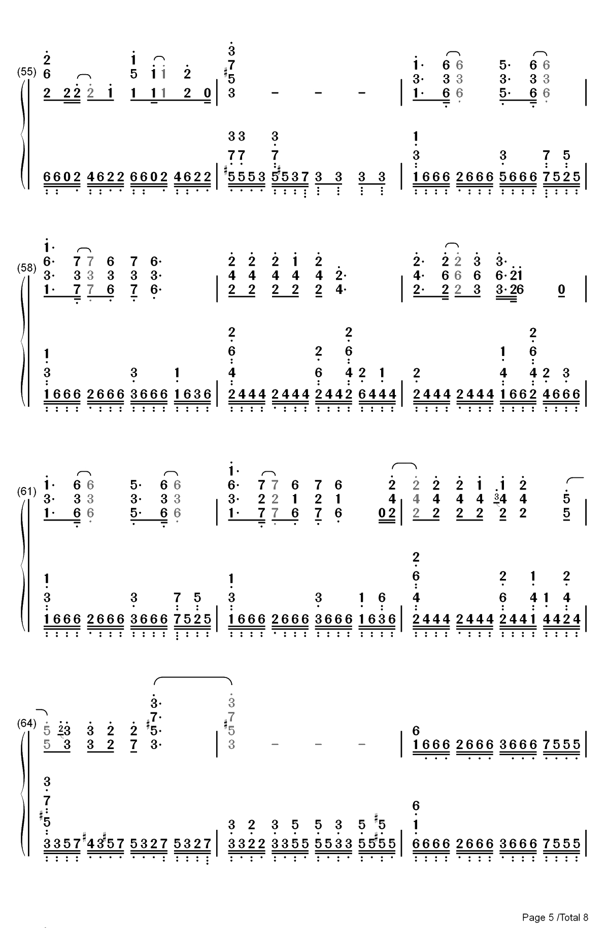 相信自己-零点乐队双手简谱预览5