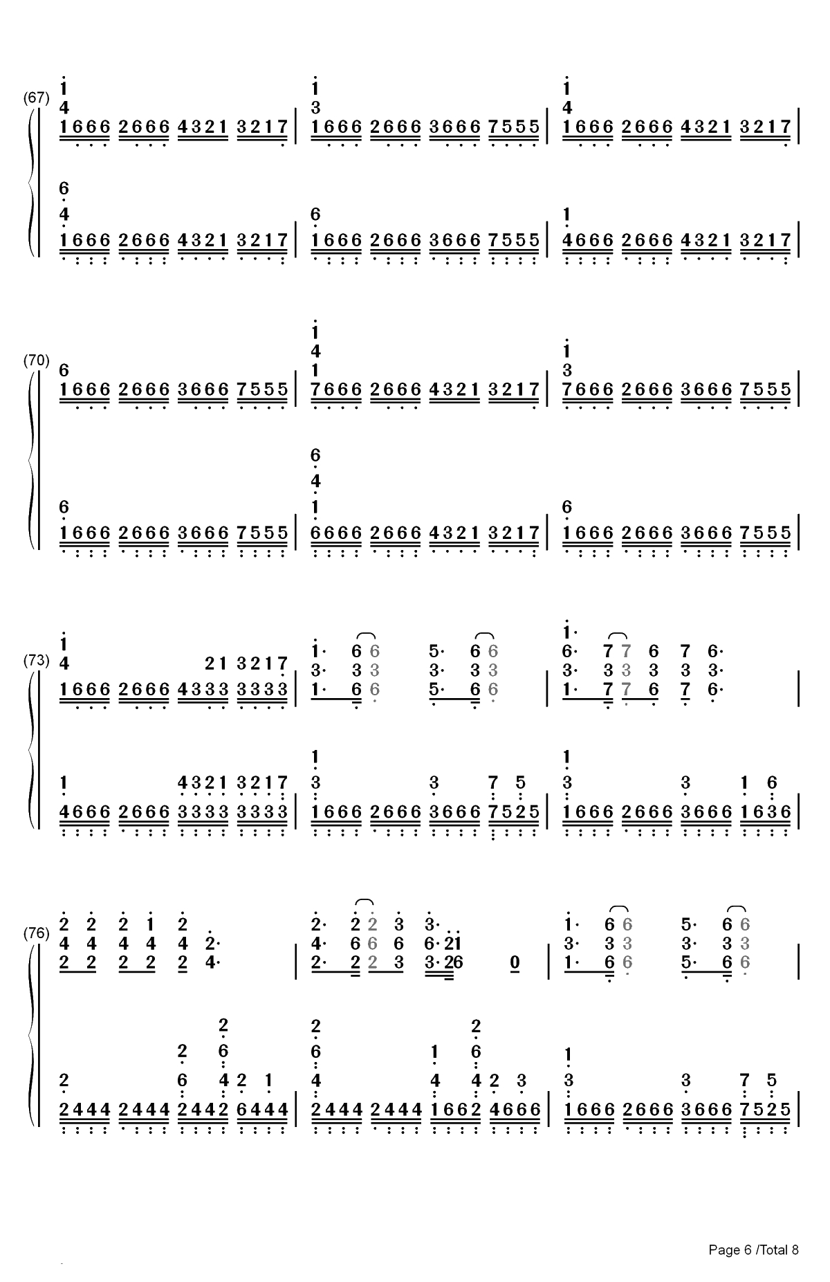 相信自己-零点乐队双手简谱预览6