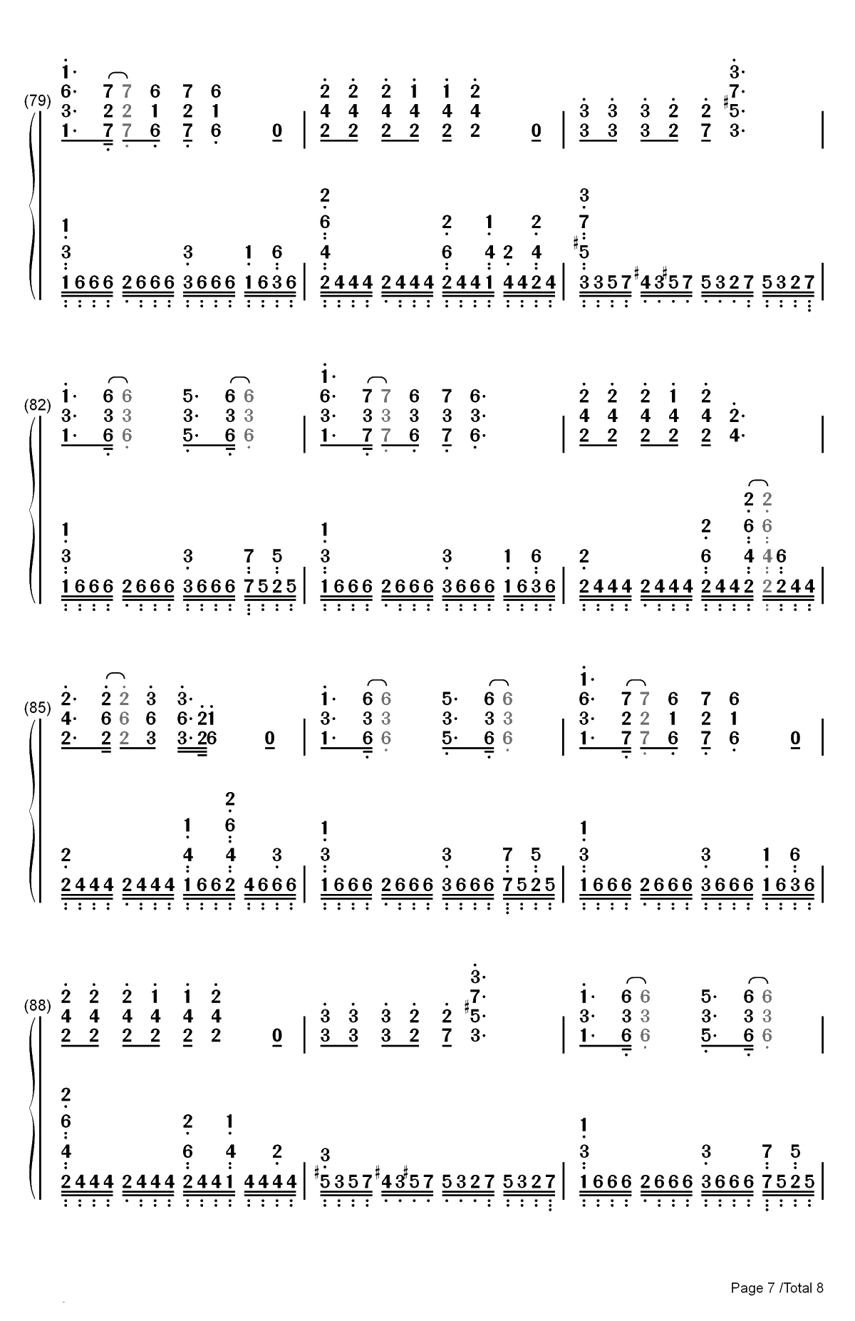 相信自己-零点乐队双手简谱预览7