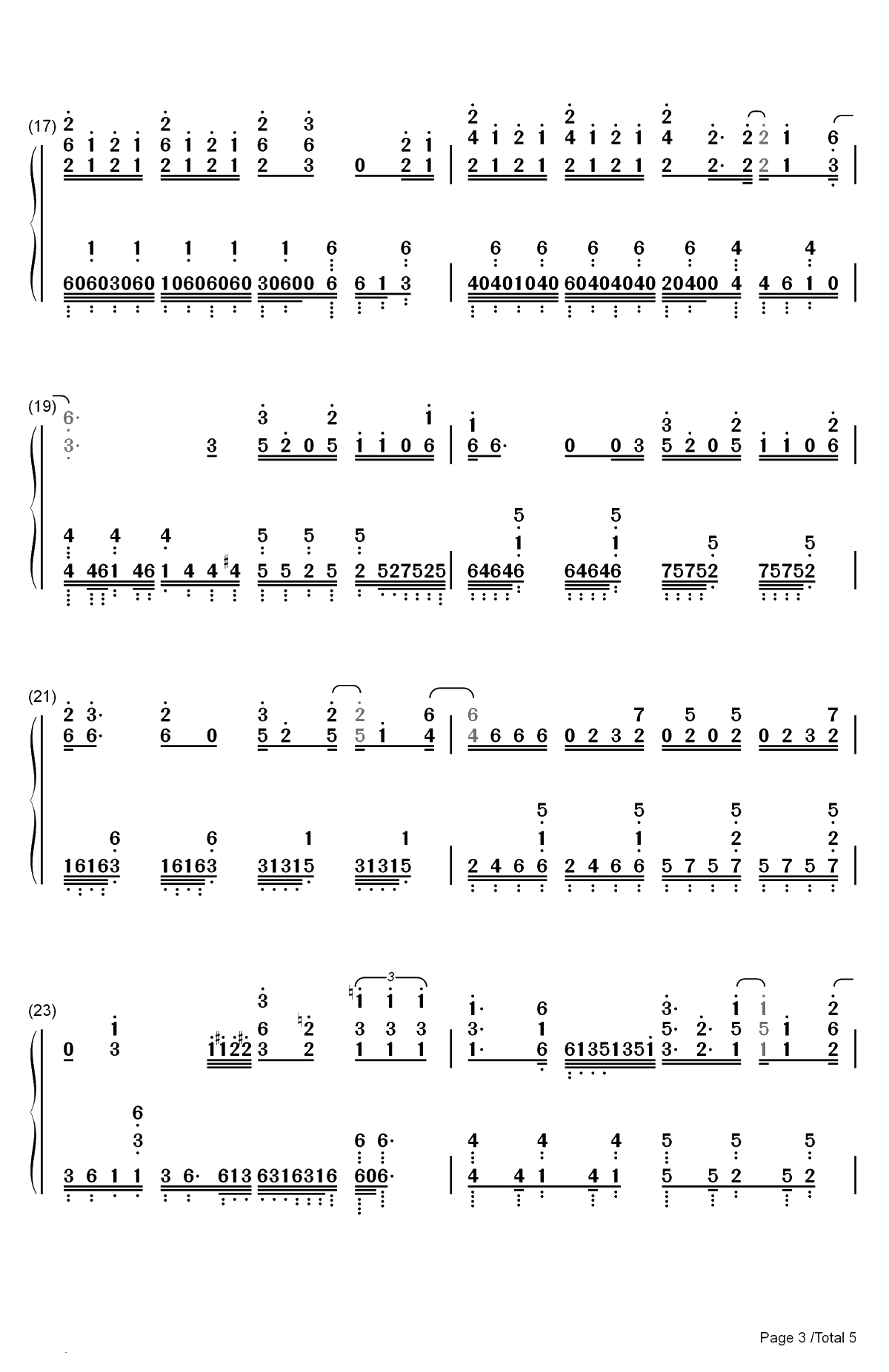 Touch Off-约定的梦幻岛OP双手简谱预览3