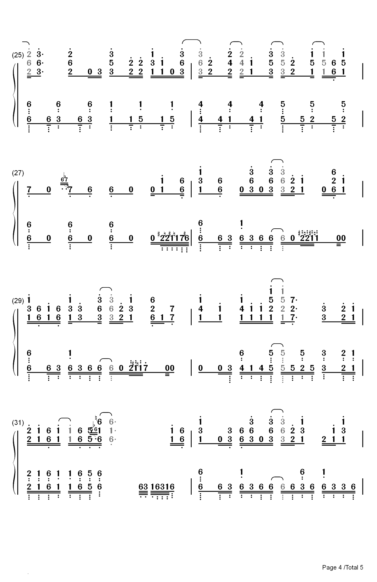 Touch Off-约定的梦幻岛OP双手简谱预览4