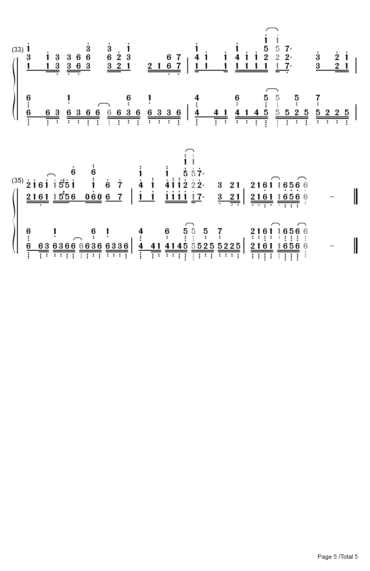 Touch Off-约定的梦幻岛OP双手简谱预览5