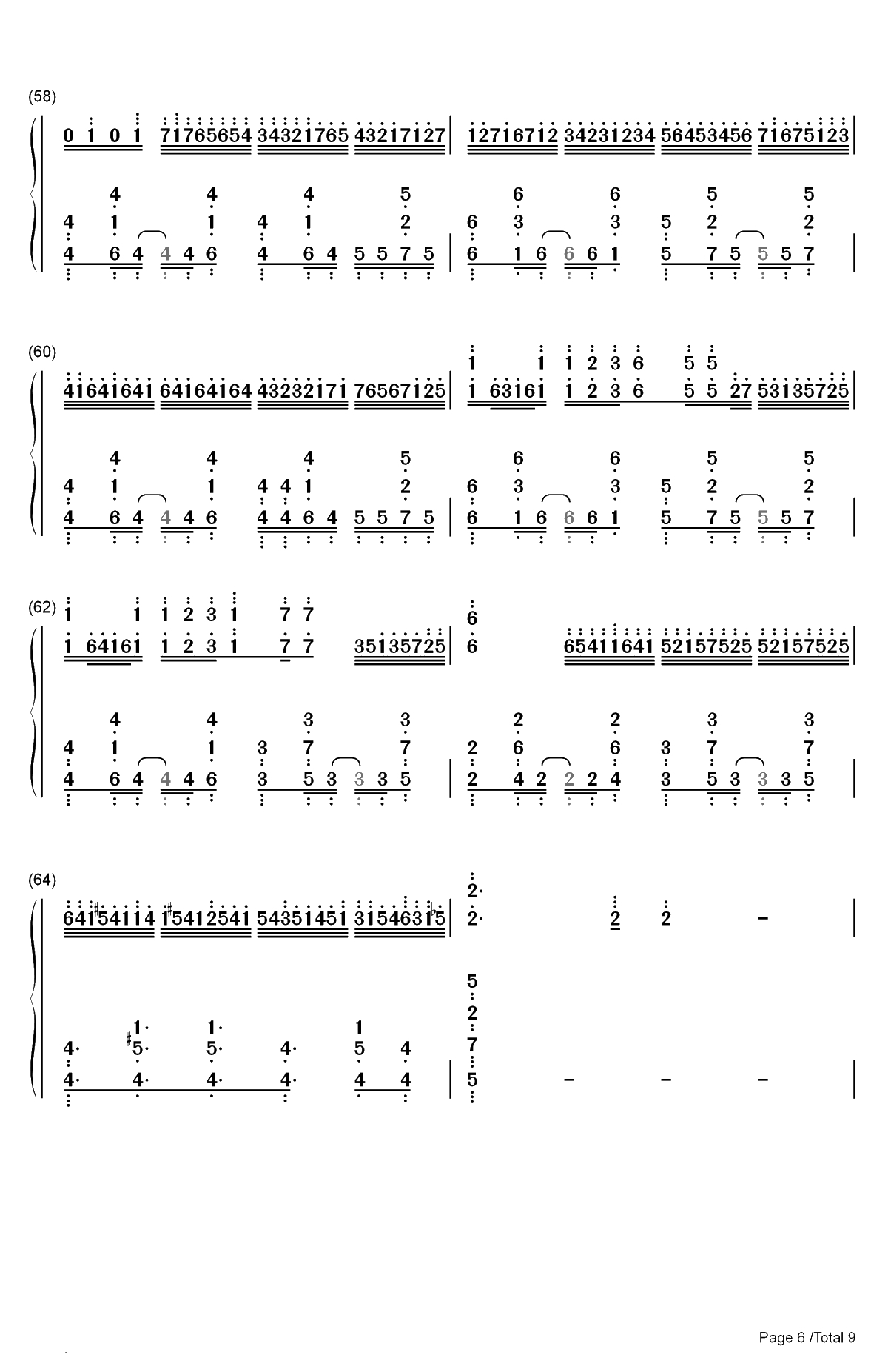 三色绘恋双手简谱预览6