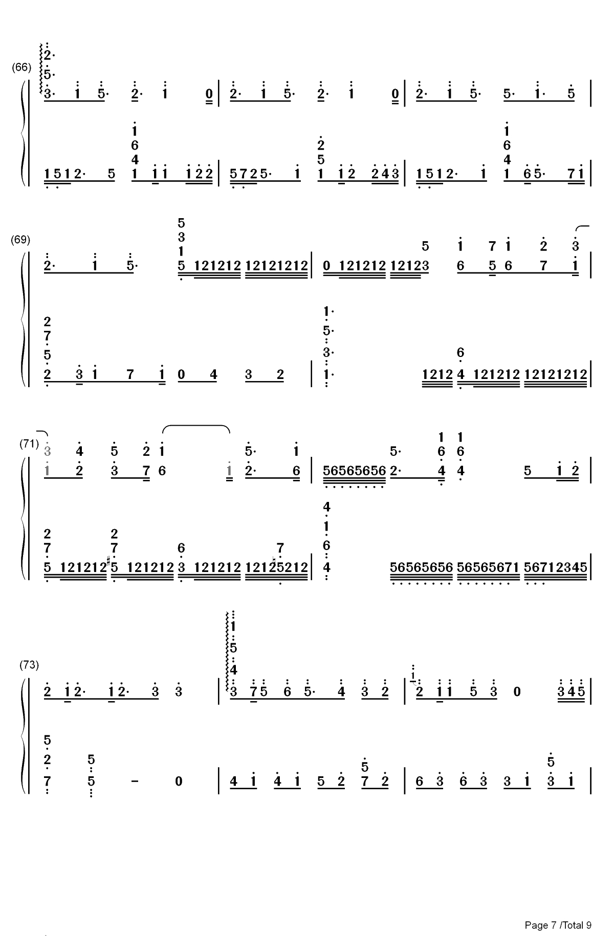 三色绘恋双手简谱预览7
