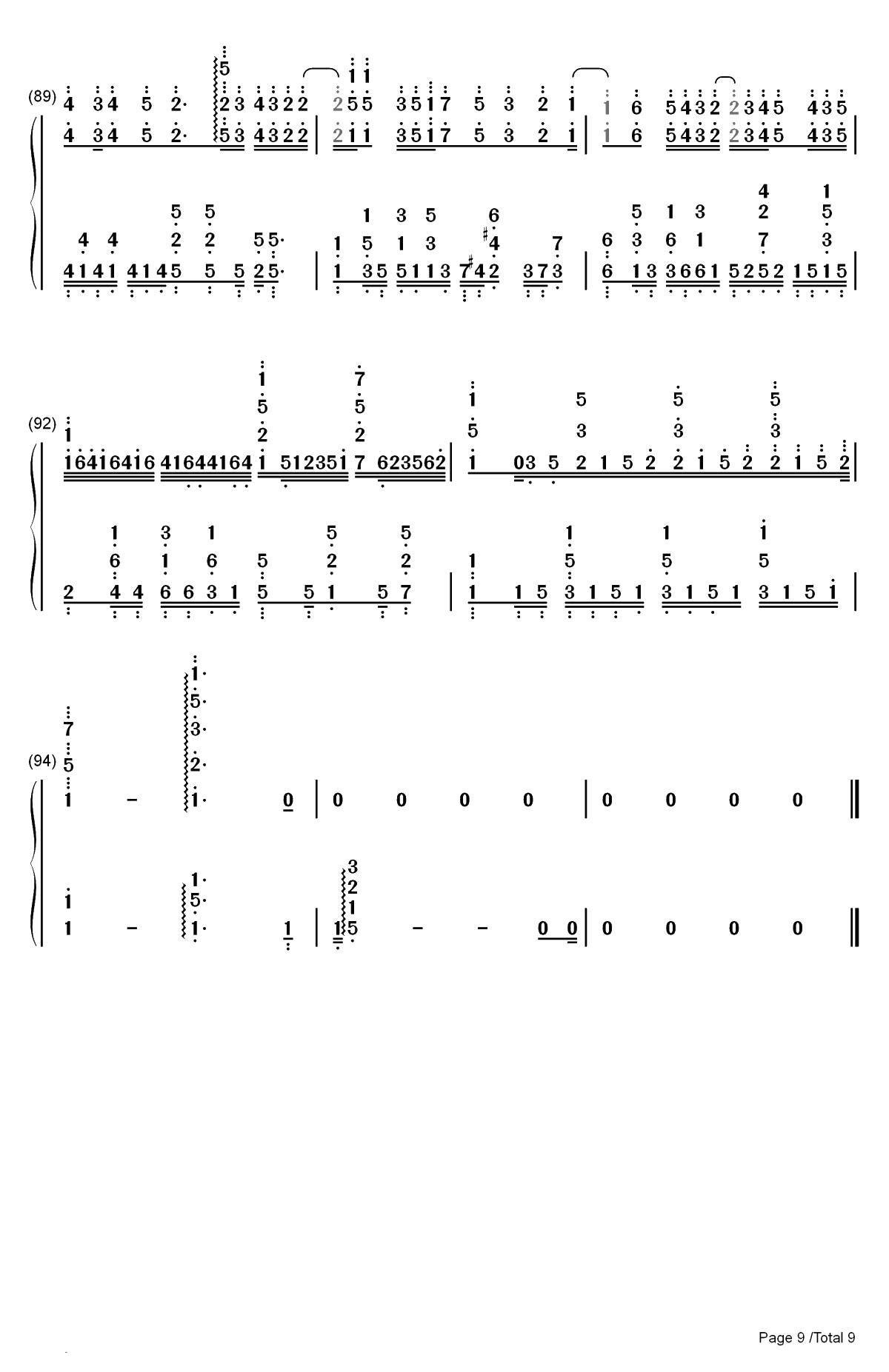 三色绘恋双手简谱预览9
