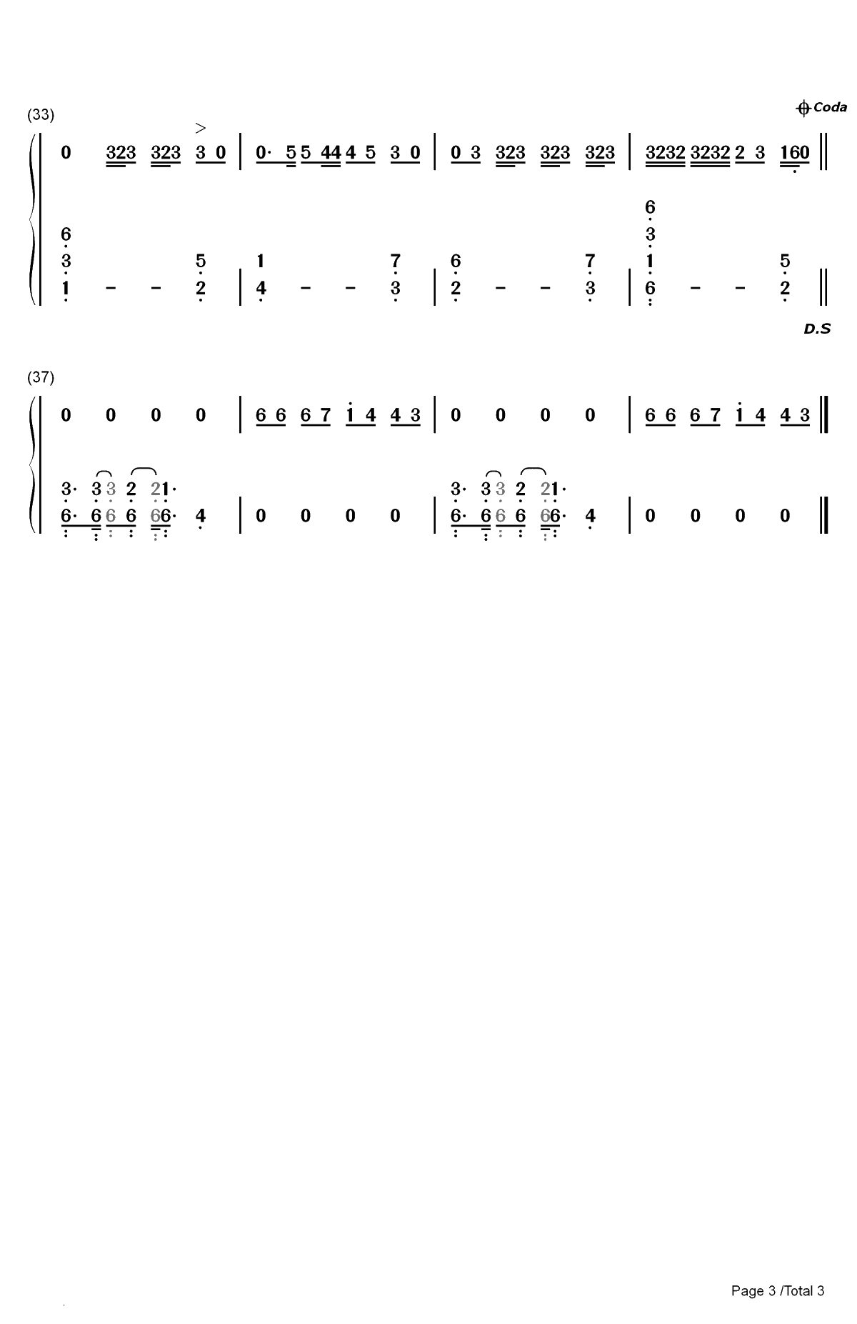 You Dont Get Me High Anymore-Billie Eilish双手简谱预览3