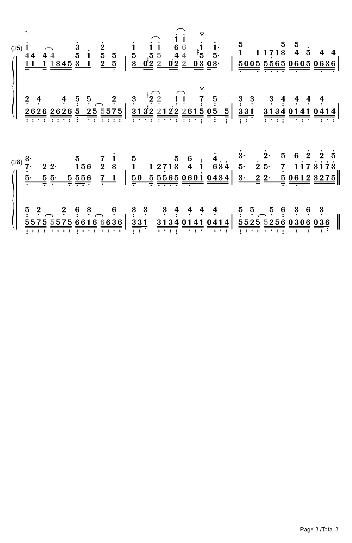 Chime-水果篮子OP2双手简谱预览3