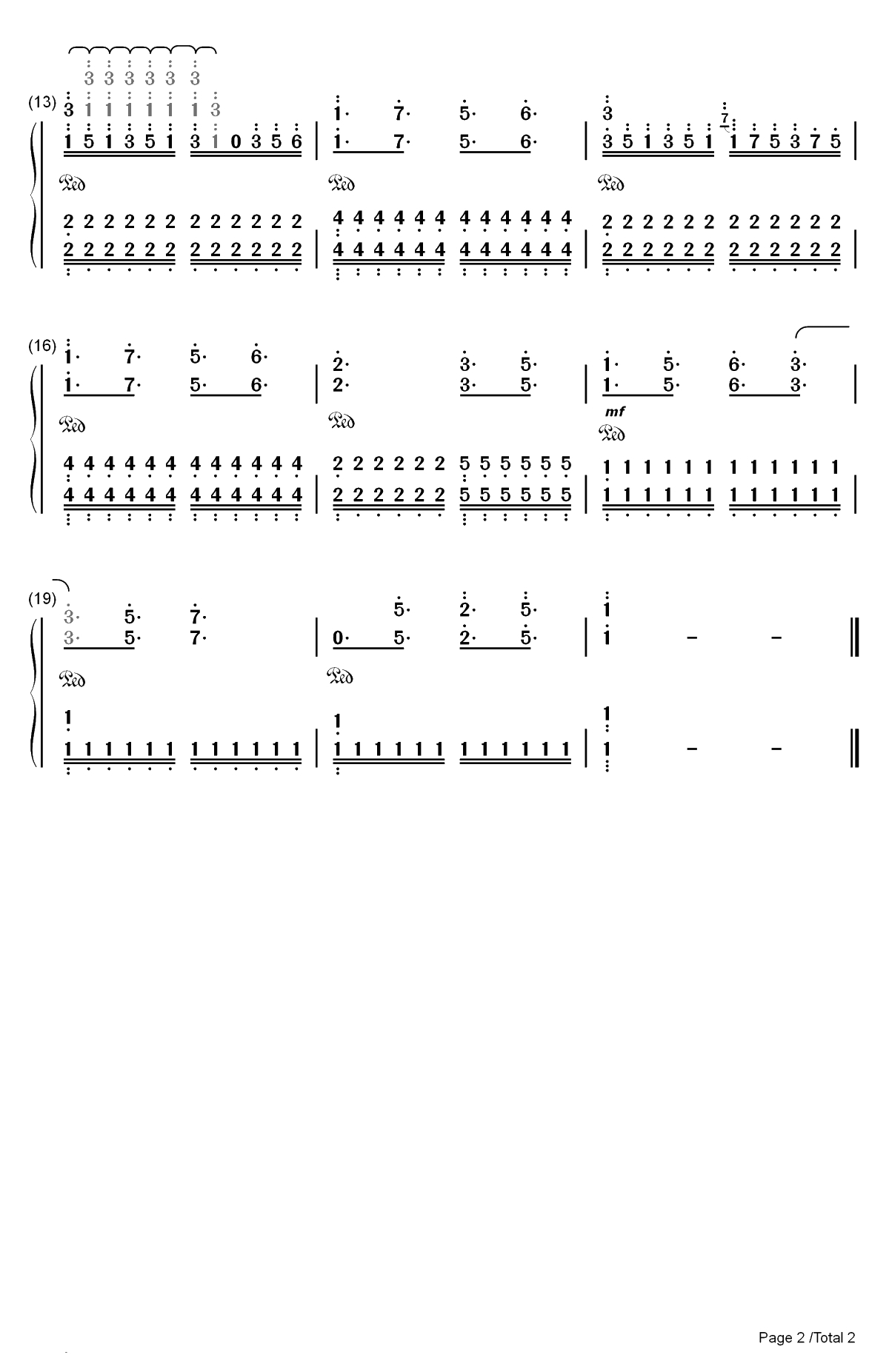 The Ocean-海洋-跳舞的线双手简谱预览2