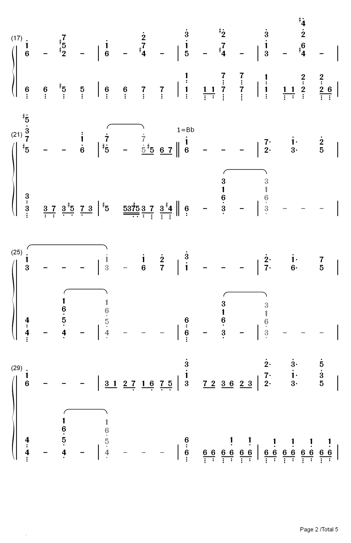 幻想净琉璃-东方辉针城OST双手简谱预览2