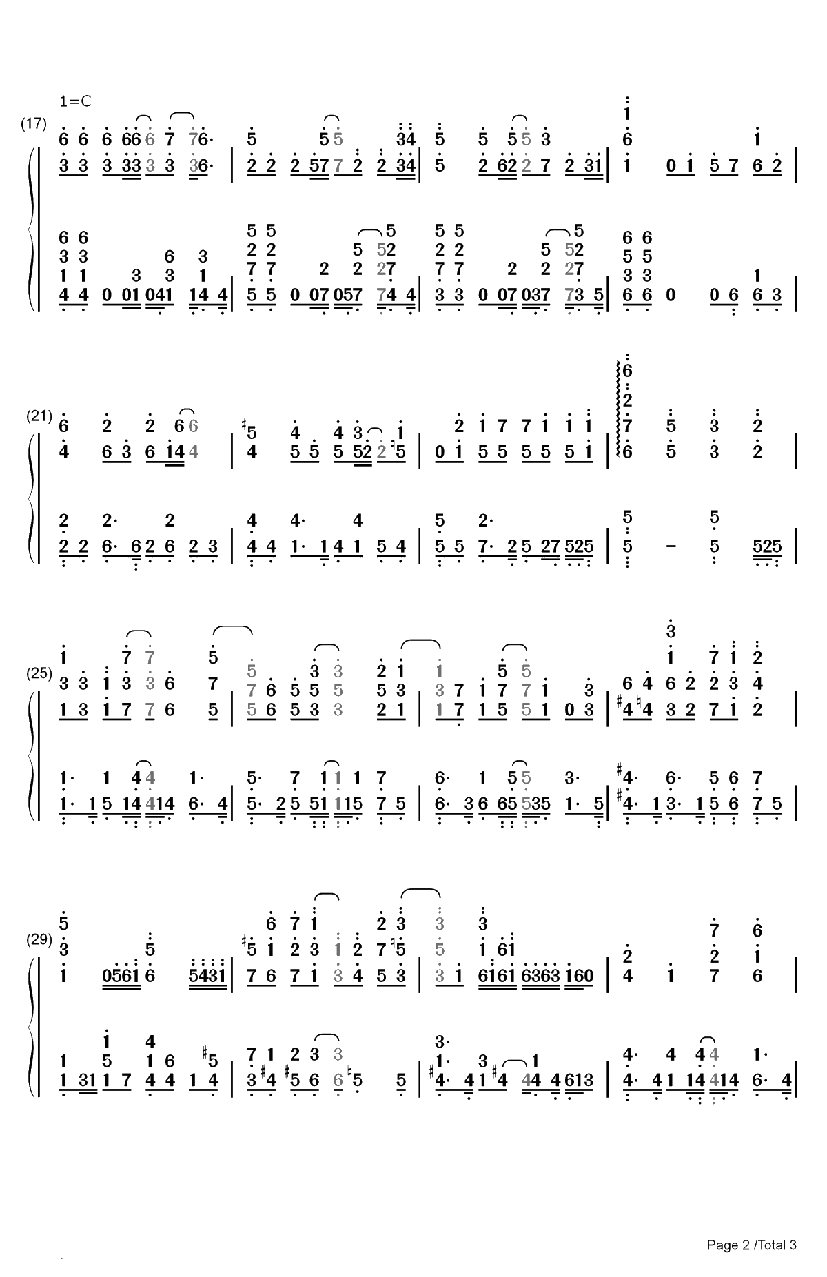 無謬の花-无谬の花-只要长得可爱即使是变态你也喜欢吗ED双手简谱预览2