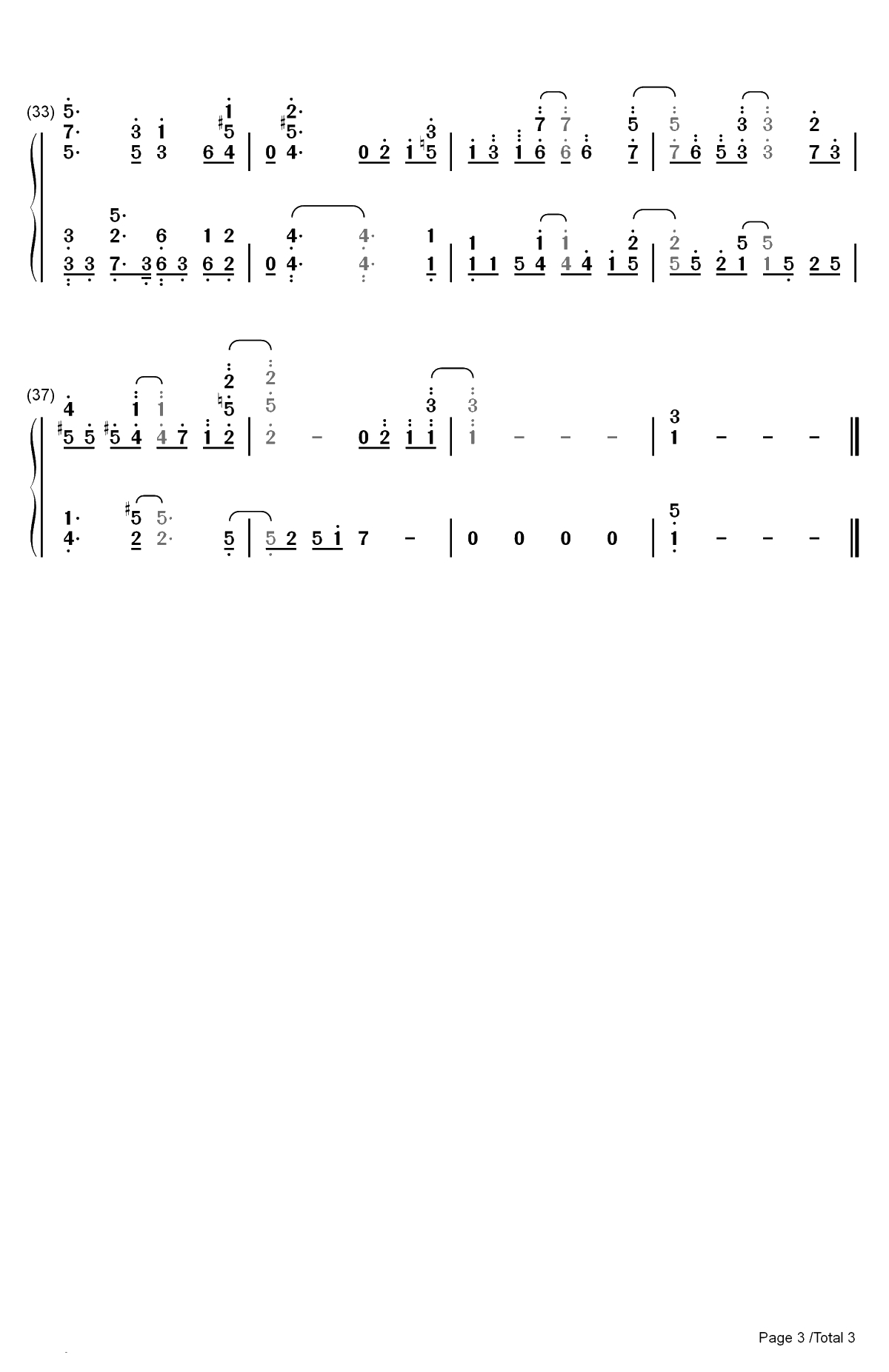 無謬の花-无谬の花-只要长得可爱即使是变态你也喜欢吗ED双手简谱预览3