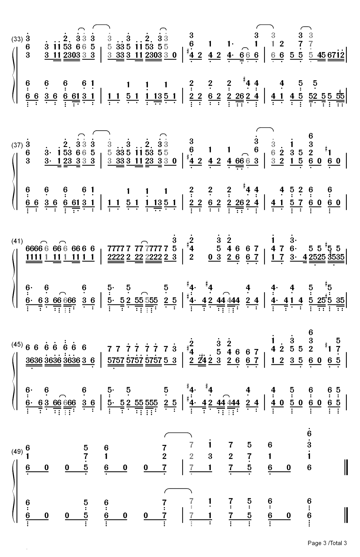 TEMPEST-重来吧魔王大人OP双手简谱预览3