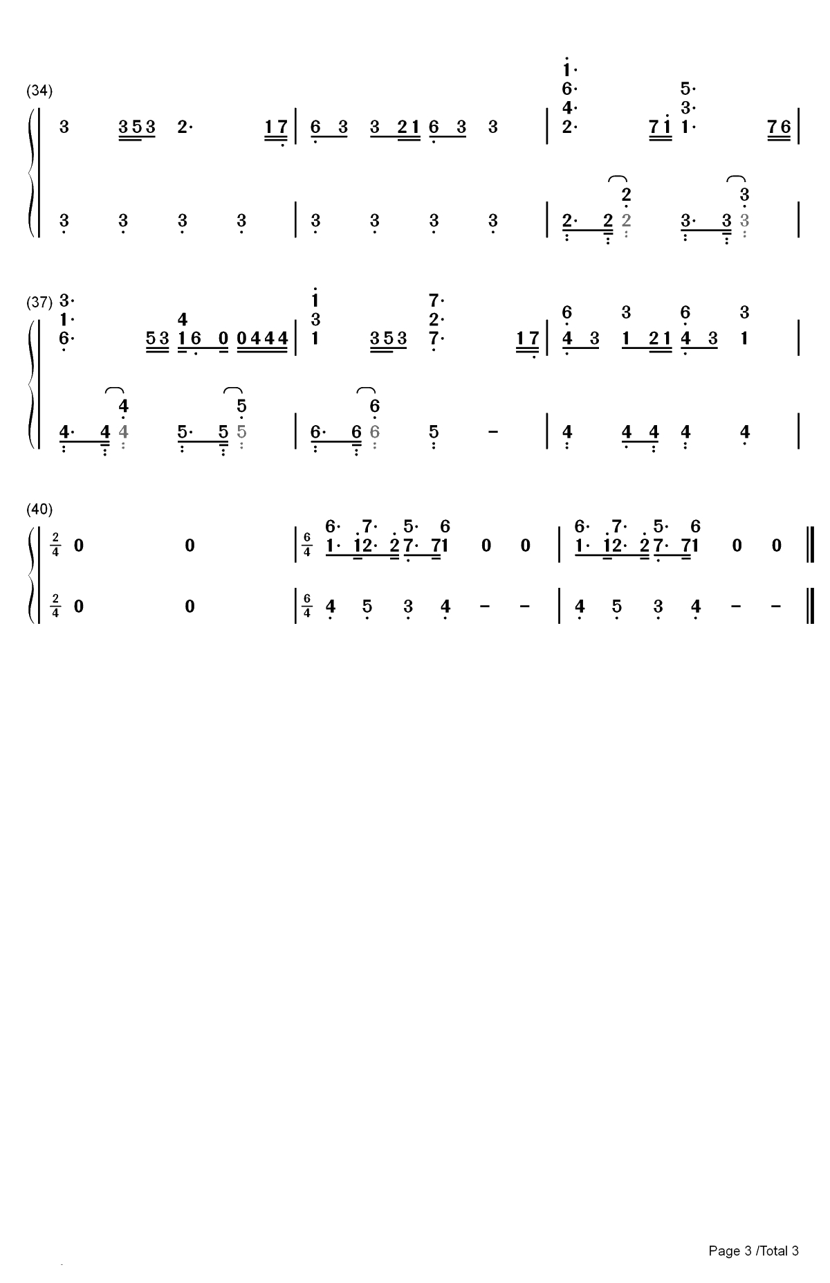 Arcade-2019年欧洲歌唱大赛双手简谱预览3