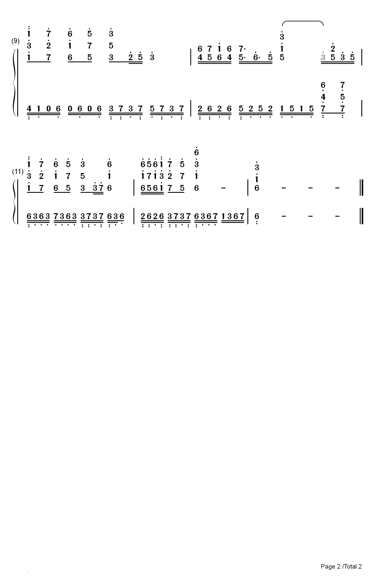忘羡-无羁-陈情令主题曲双手简谱预览2