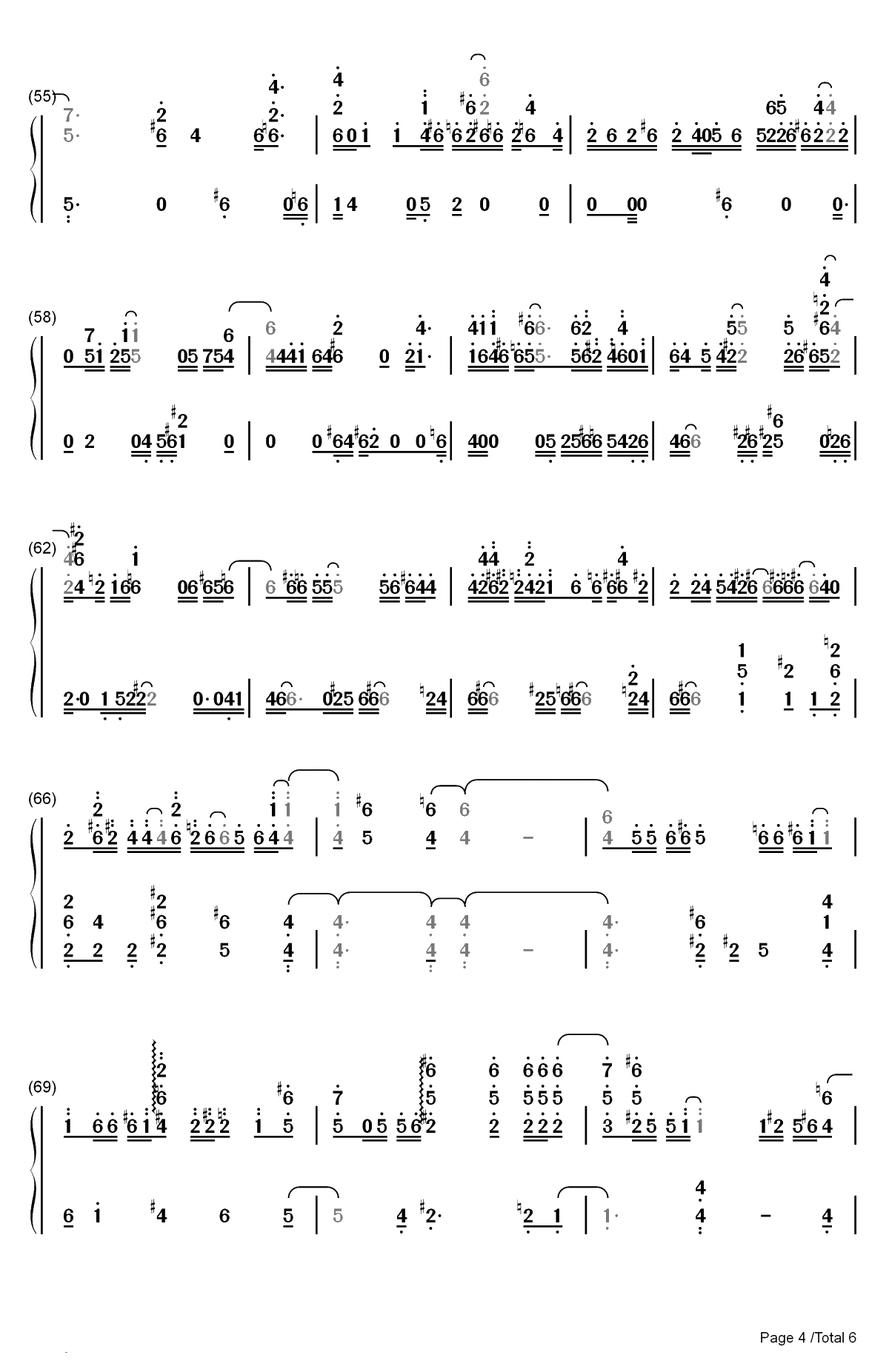 Once in a While Talk of The Old Days-红猪OST双手简谱预览4