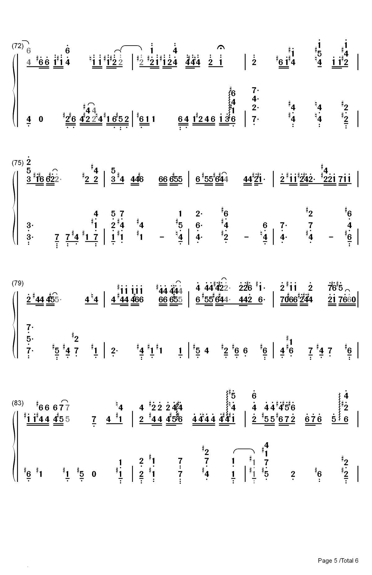 Once in a While Talk of The Old Days-红猪OST双手简谱预览5