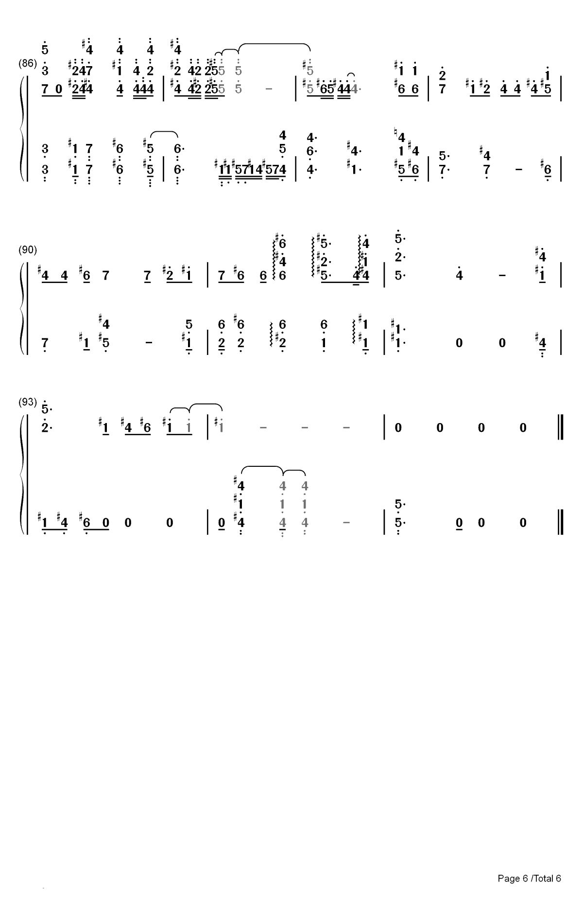 Once in a While Talk of The Old Days-红猪OST双手简谱预览6