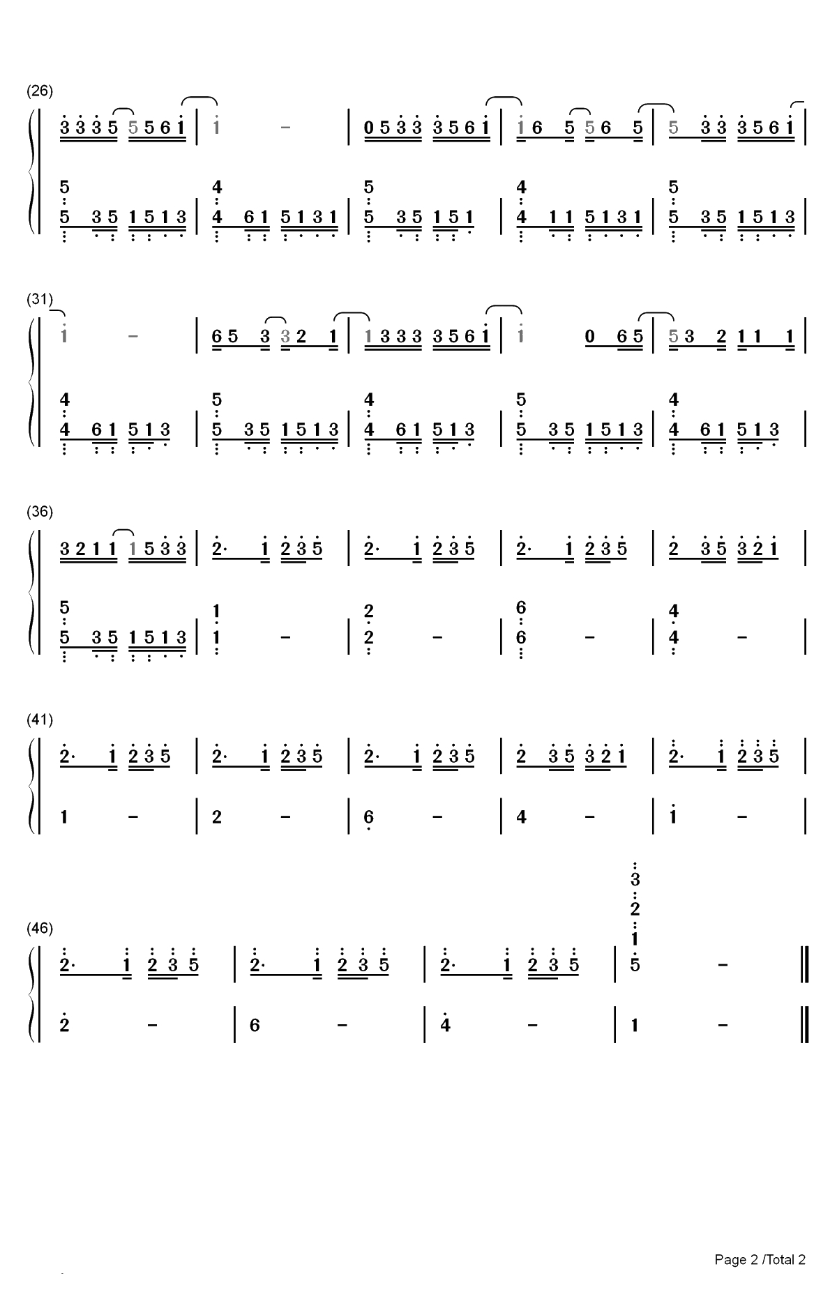 ルビー-南无阿弥陀佛-莲台 UTENA-ED双手简谱预览2