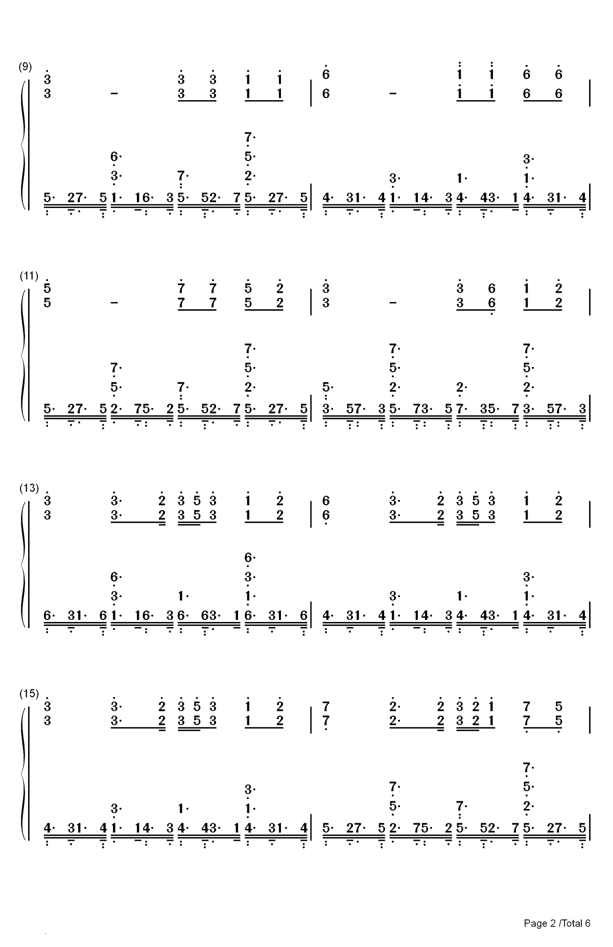 Illusion-幻想-滚动的天空双手简谱预览2