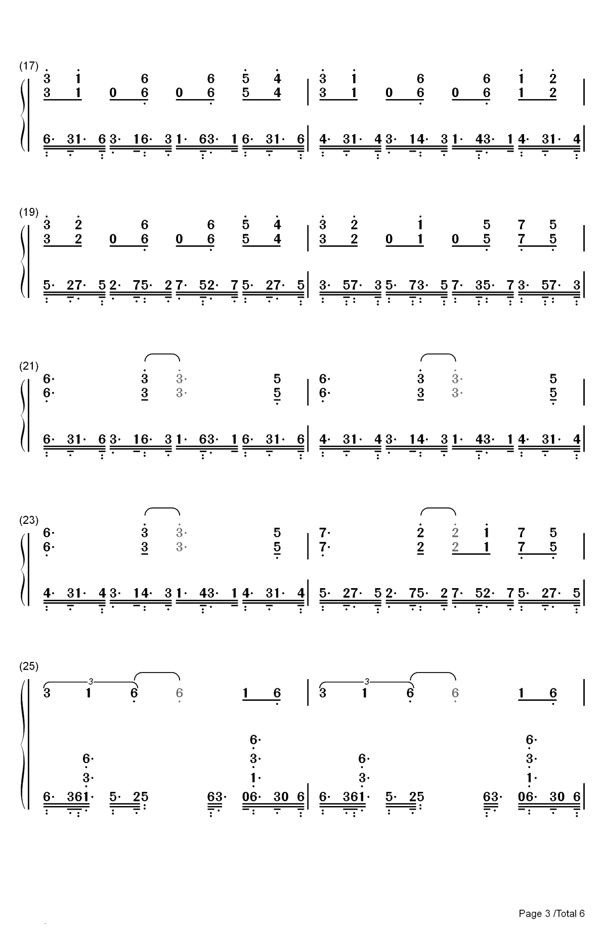 Illusion-幻想-滚动的天空双手简谱预览3