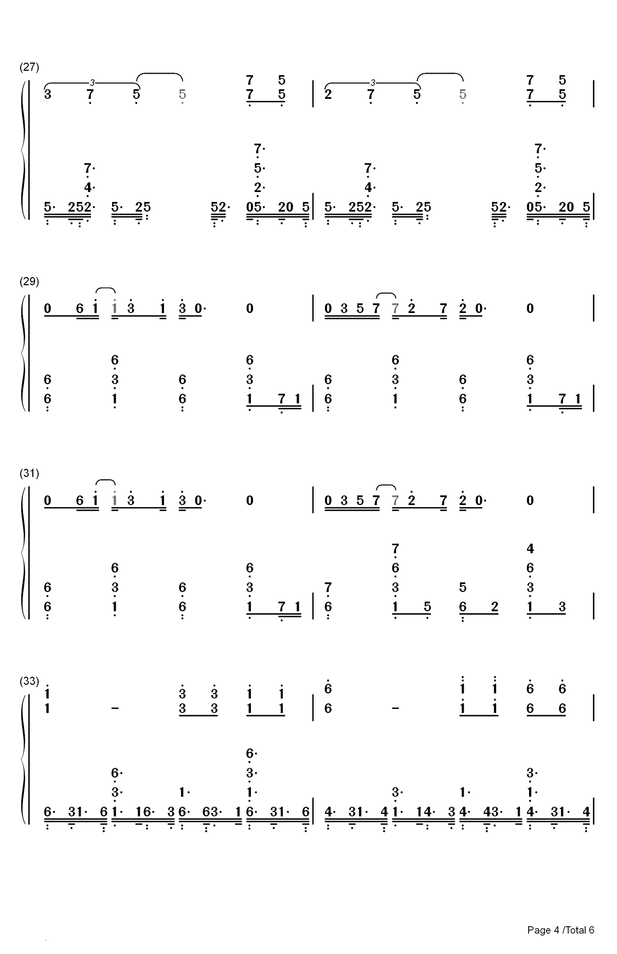 Illusion-幻想-滚动的天空双手简谱预览4