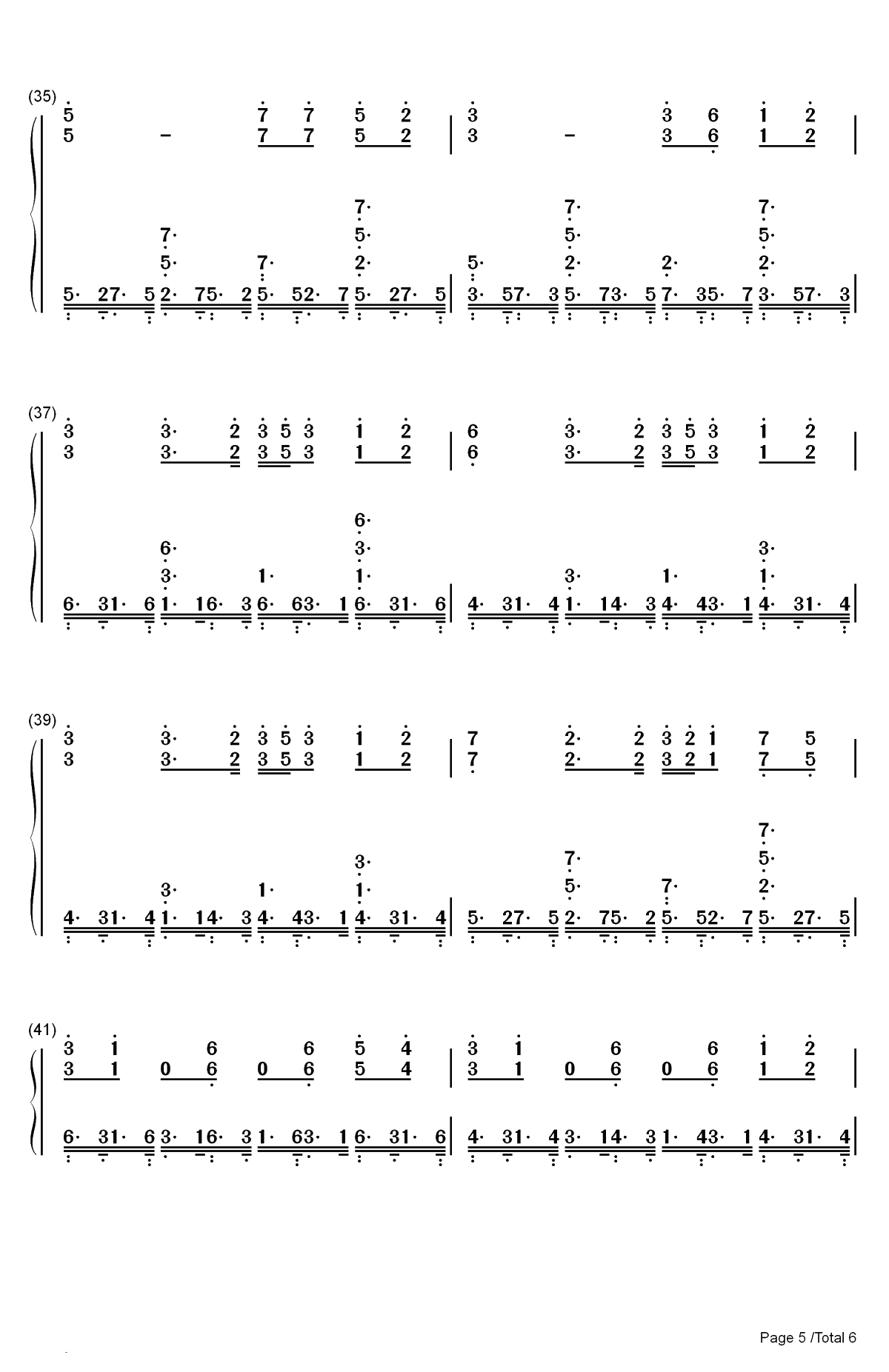 Illusion-幻想-滚动的天空双手简谱预览5