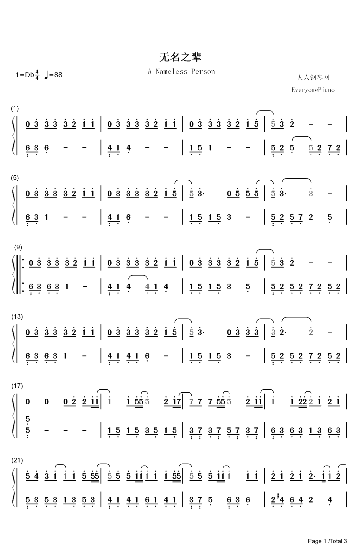 无名之辈-亲爱的热爱的主题曲-陈雪燃释放热血正能量双手简谱预览1