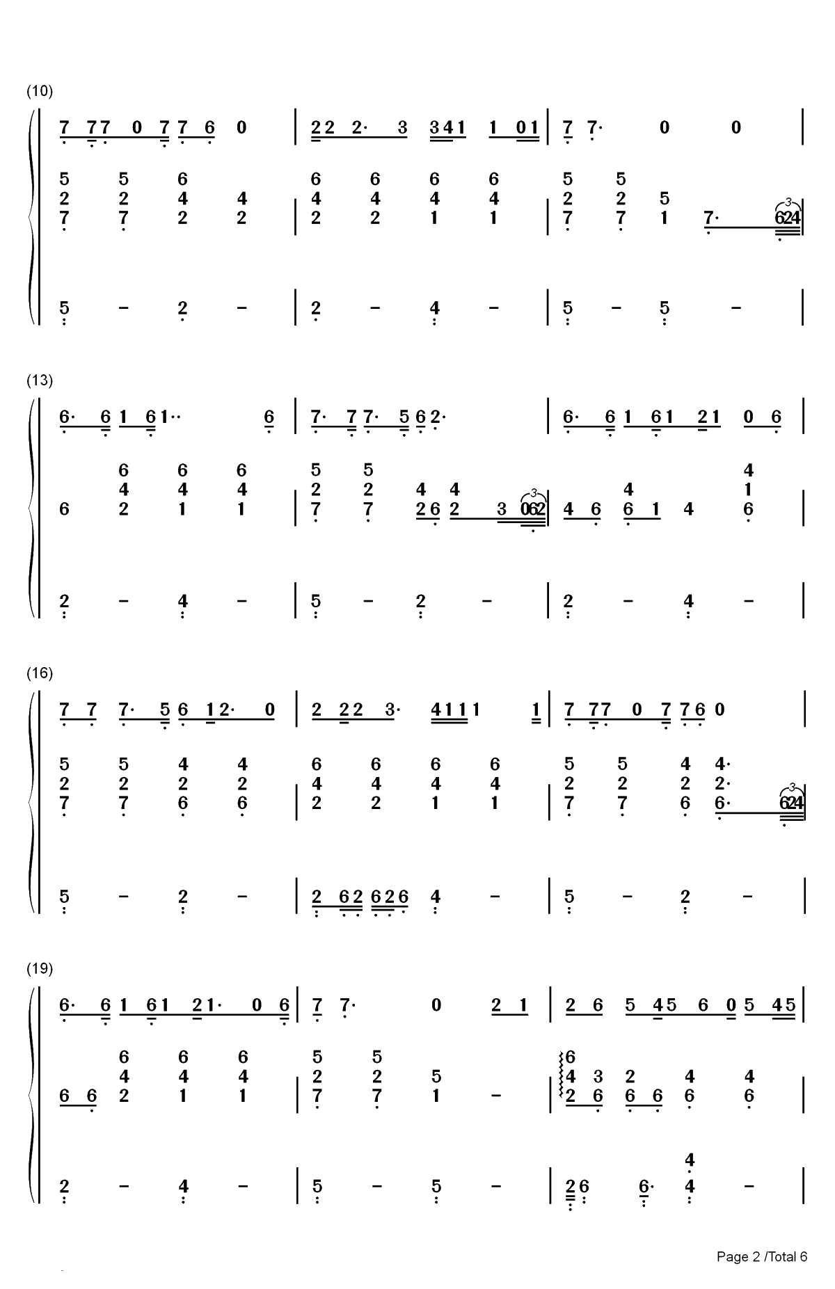 Let You Go-华晨宇双手简谱预览2