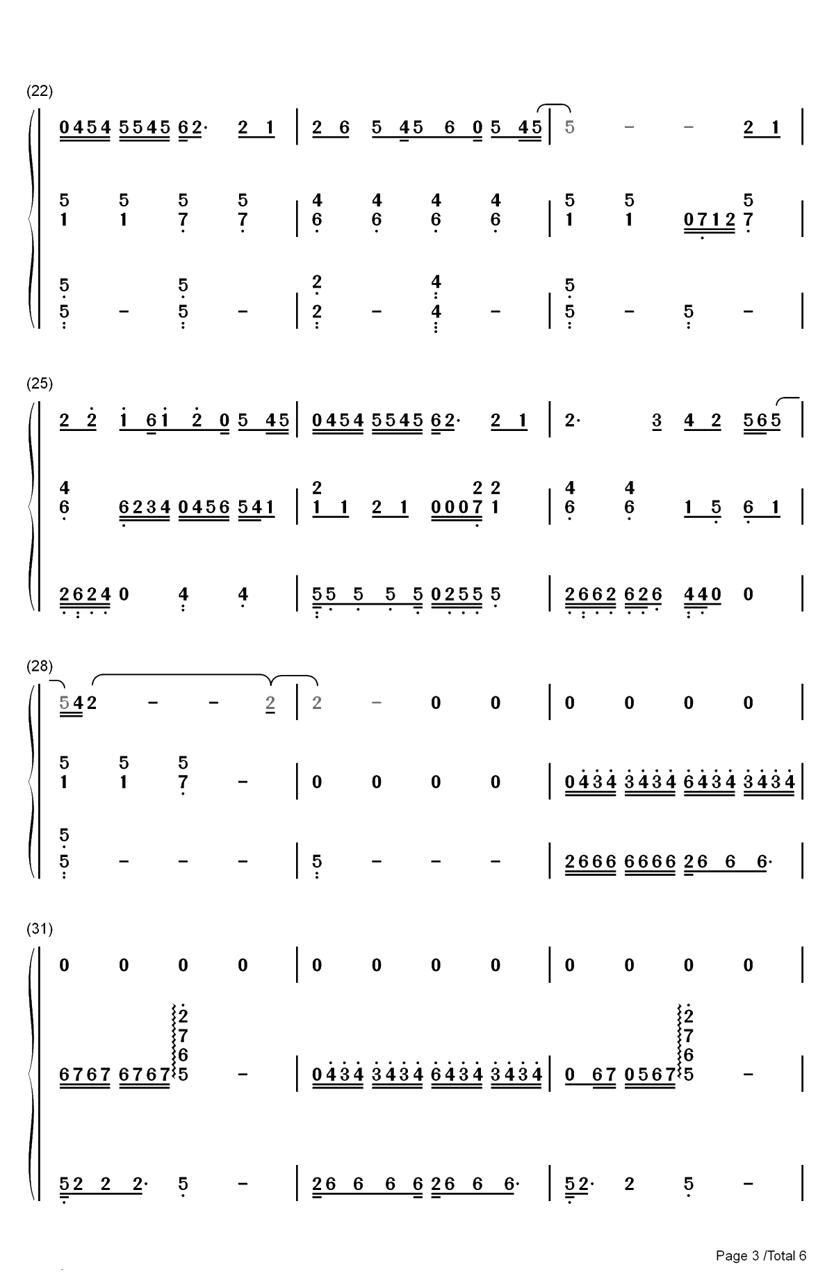 Let You Go-华晨宇双手简谱预览3