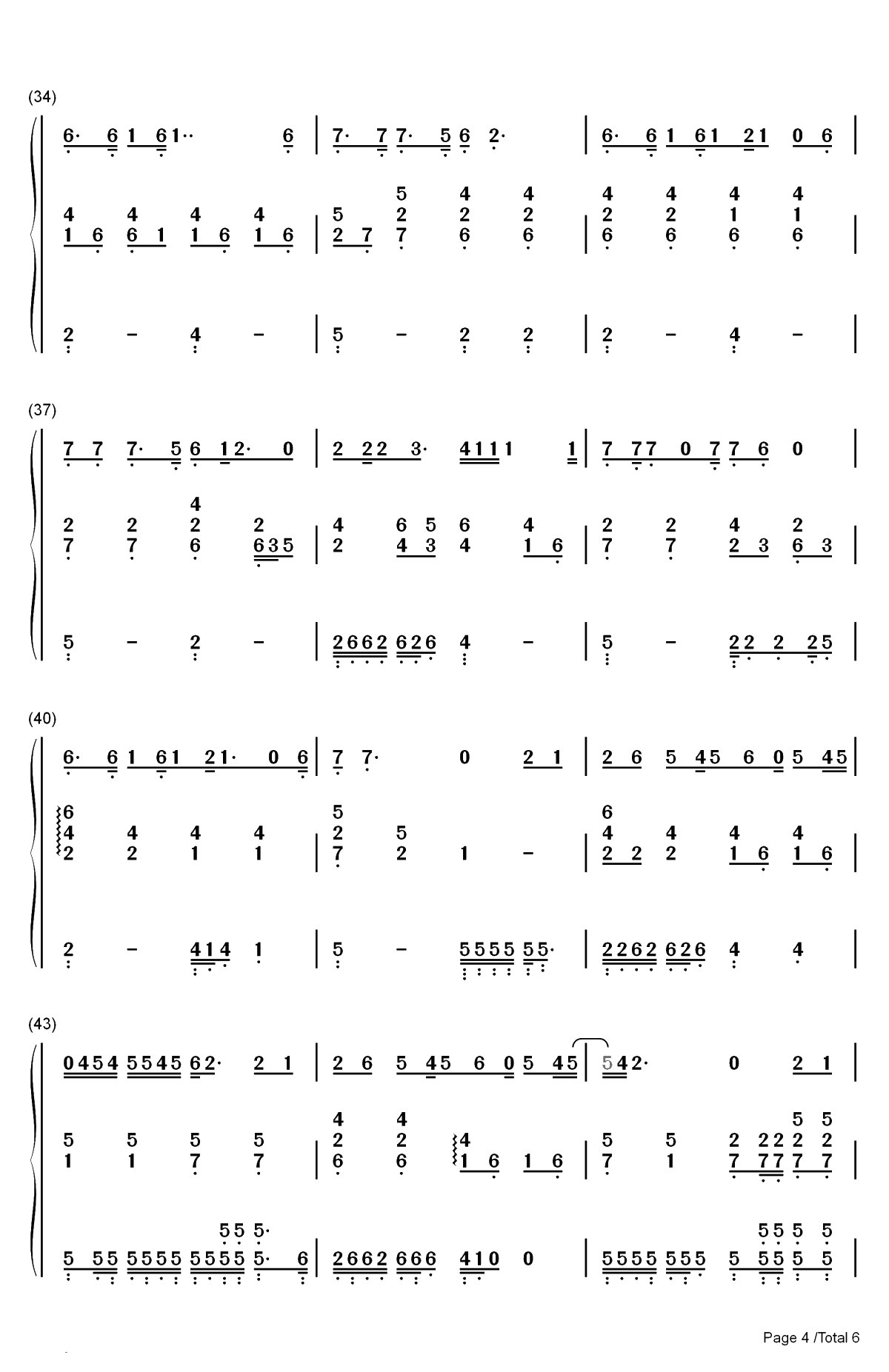 Let You Go-华晨宇双手简谱预览4