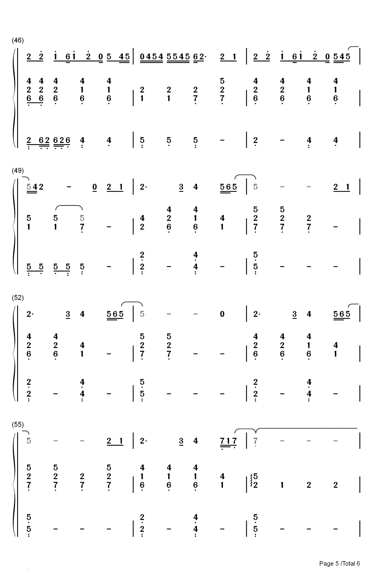 Let You Go-华晨宇双手简谱预览5