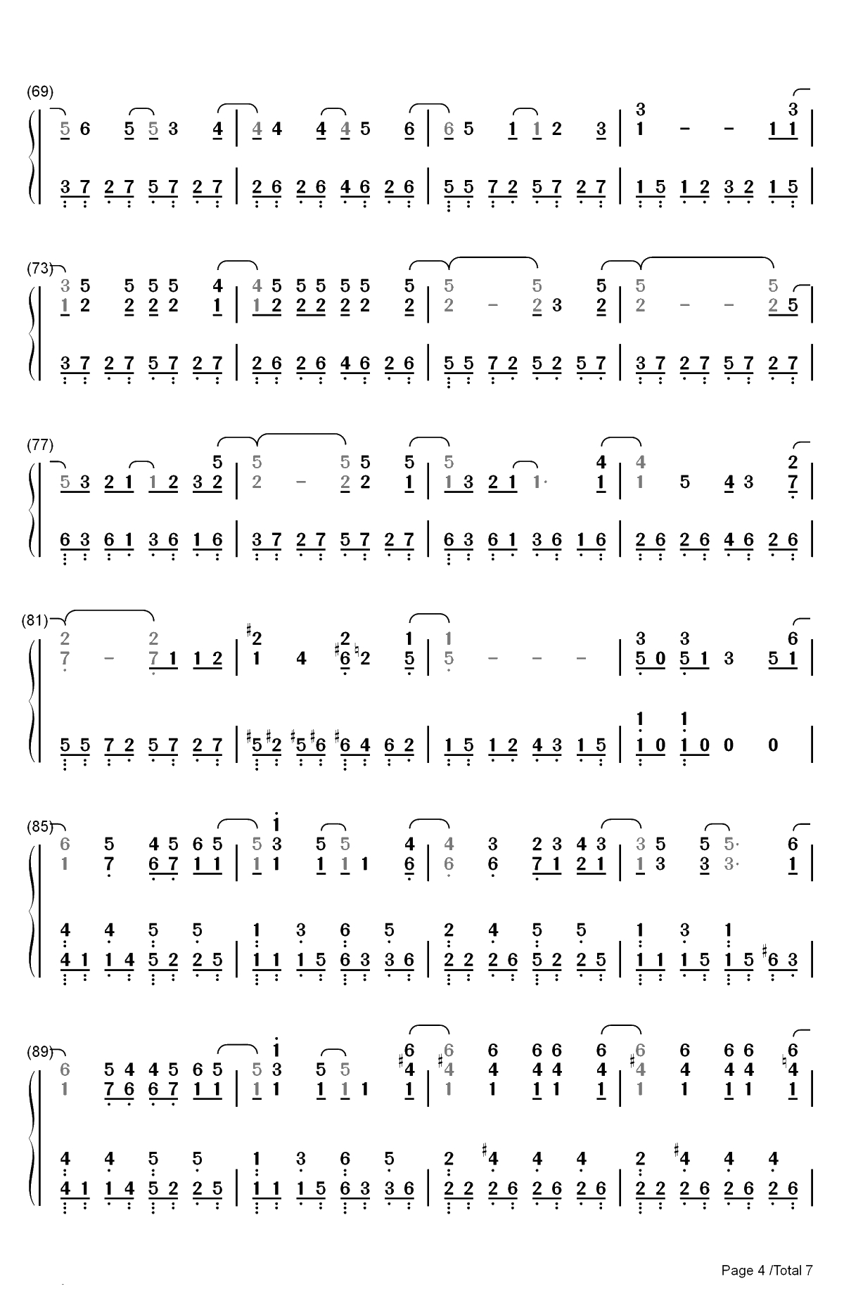 100万年の幸せ-樱桃小丸子ED双手简谱预览4