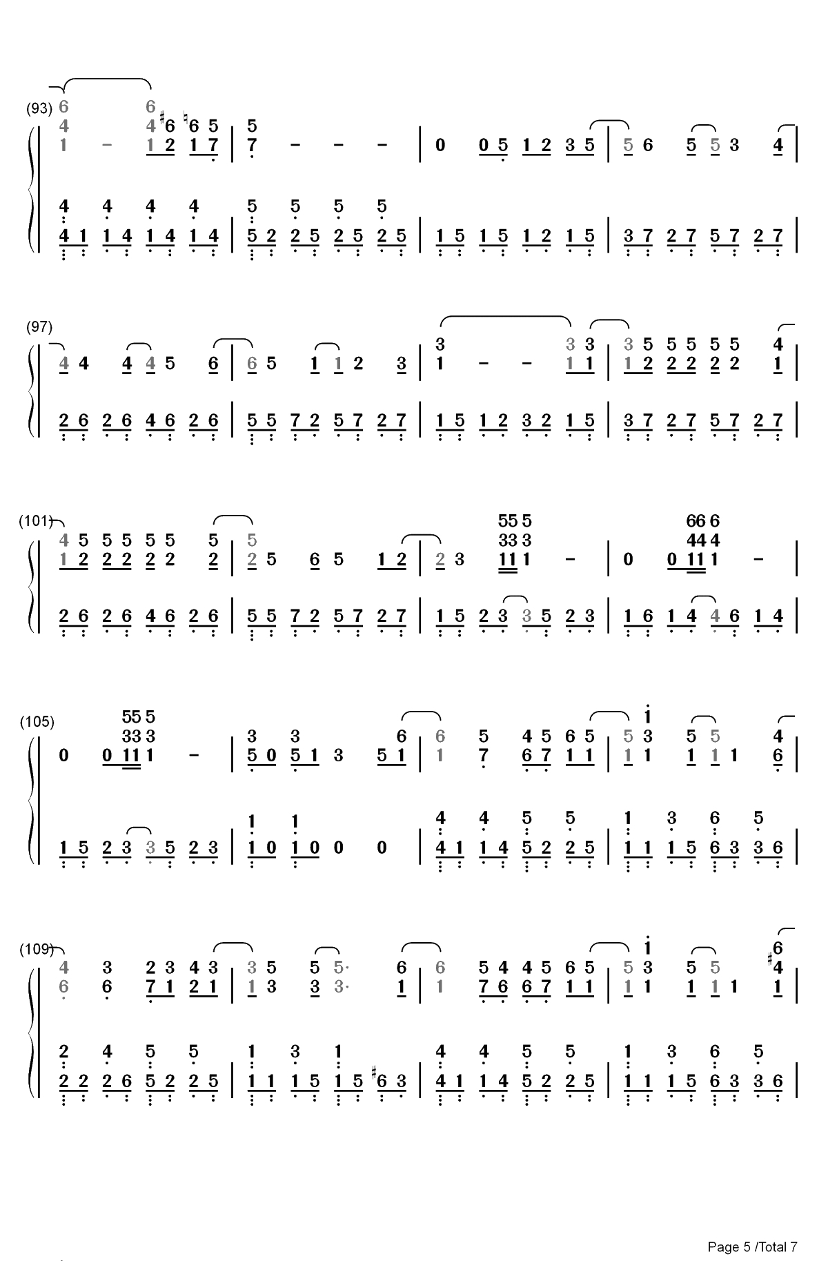 100万年の幸せ-樱桃小丸子ED双手简谱预览5