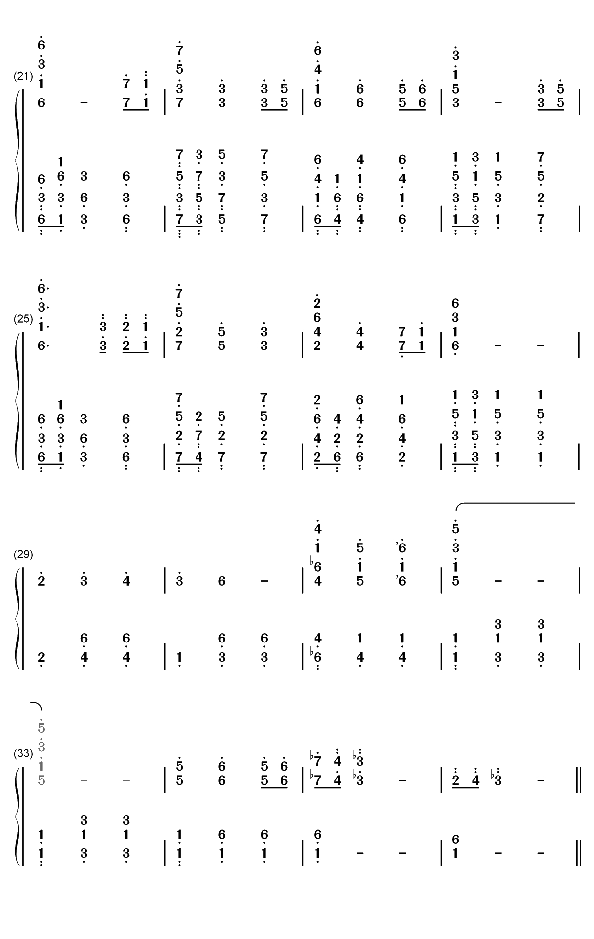 The Ugly Duckling-丑小鸭-跳舞的线双手简谱预览2
