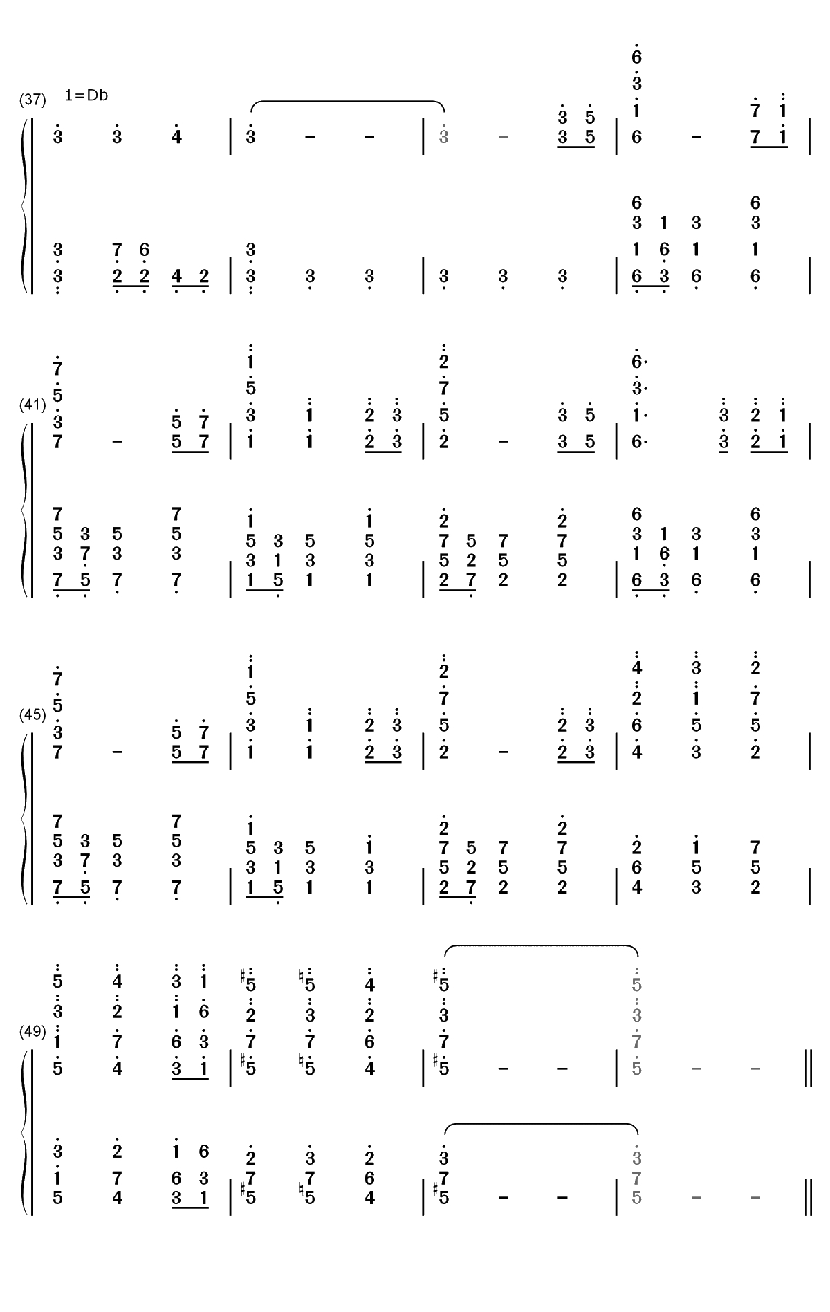 The Ugly Duckling-丑小鸭-跳舞的线双手简谱预览3