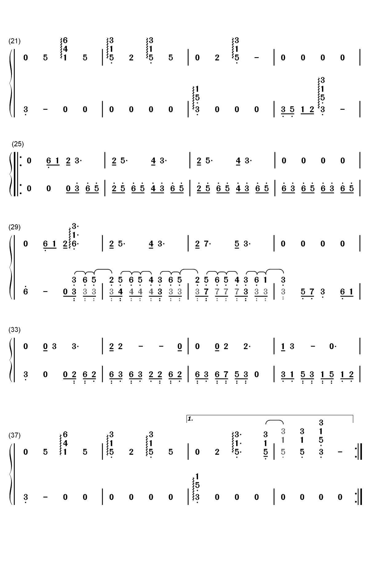 ニリンソウ-二轮草-Rewrite神户小鸟主题BGM双手简谱预览2