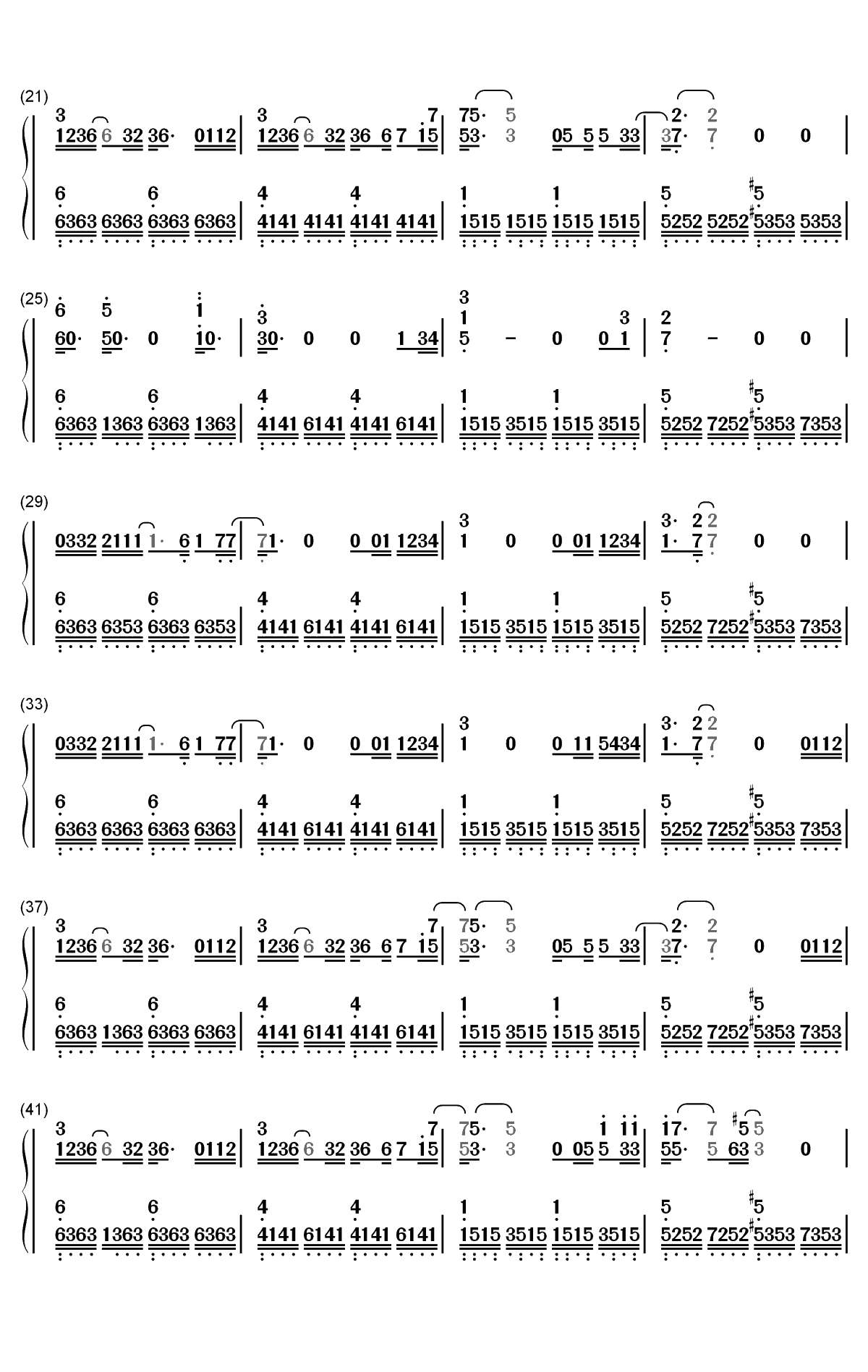 寂寞星球的玫瑰-邓紫棋双手简谱预览2