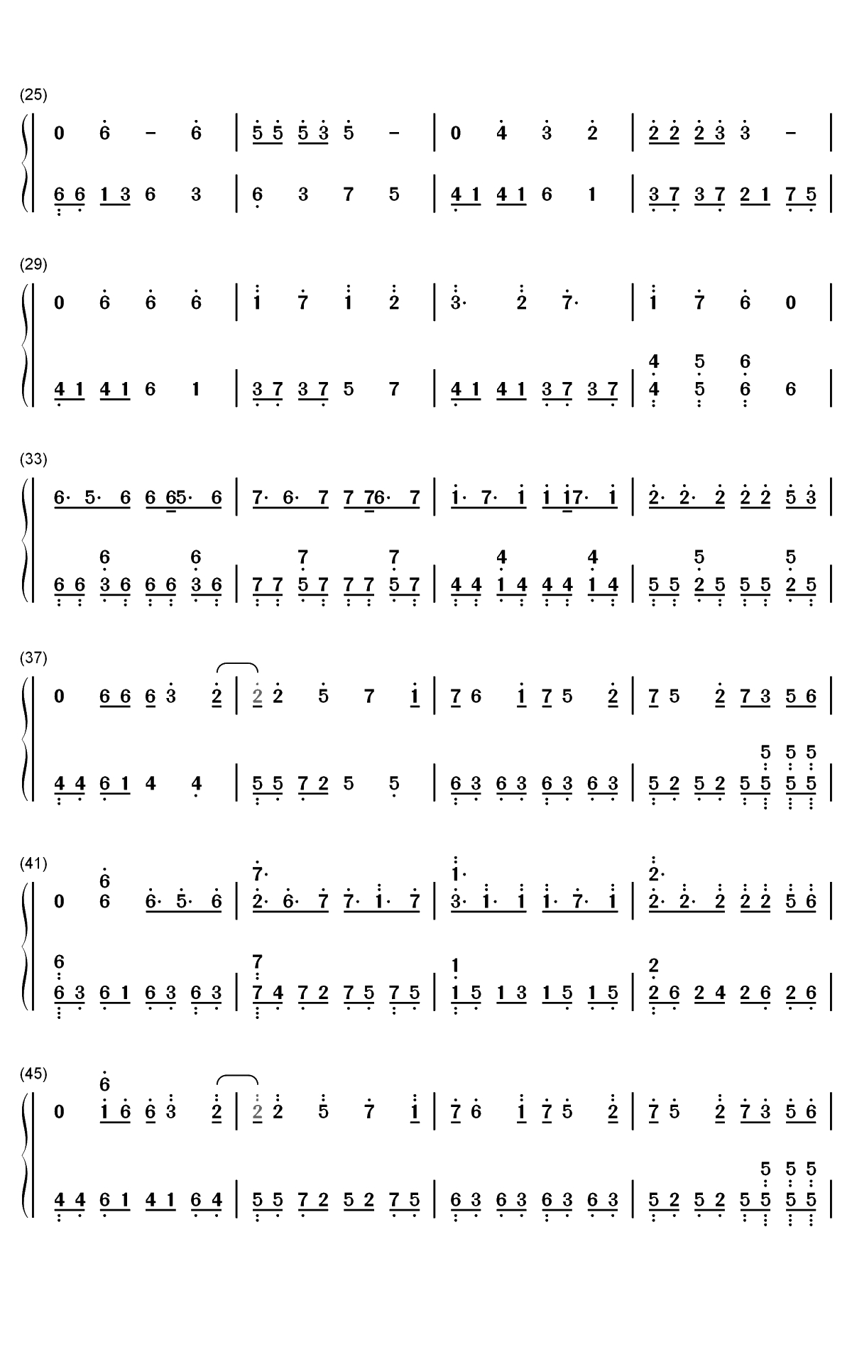 星辰色-言和双手简谱预览2