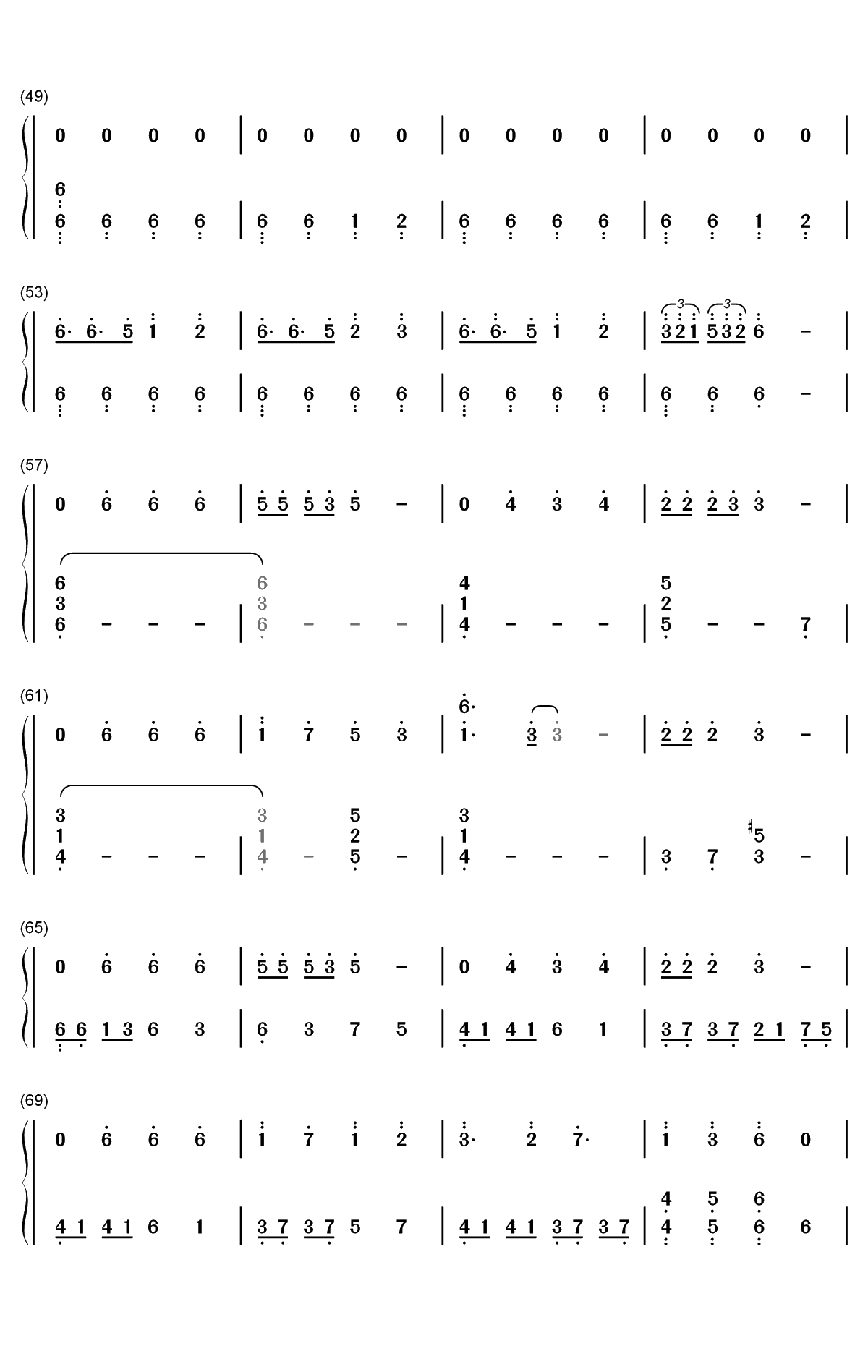 星辰色-言和双手简谱预览3