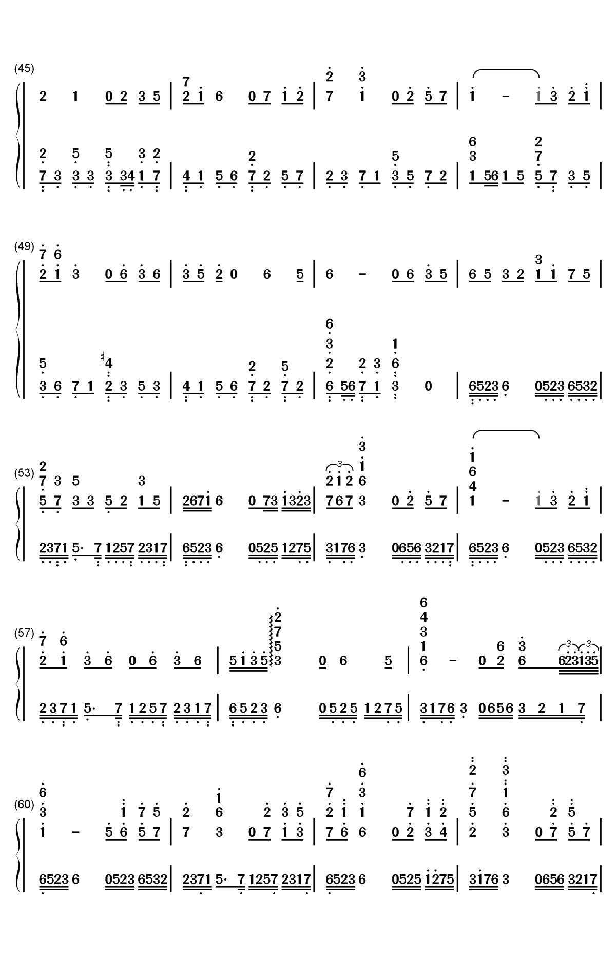 散花-Rewrite插曲双手简谱预览4