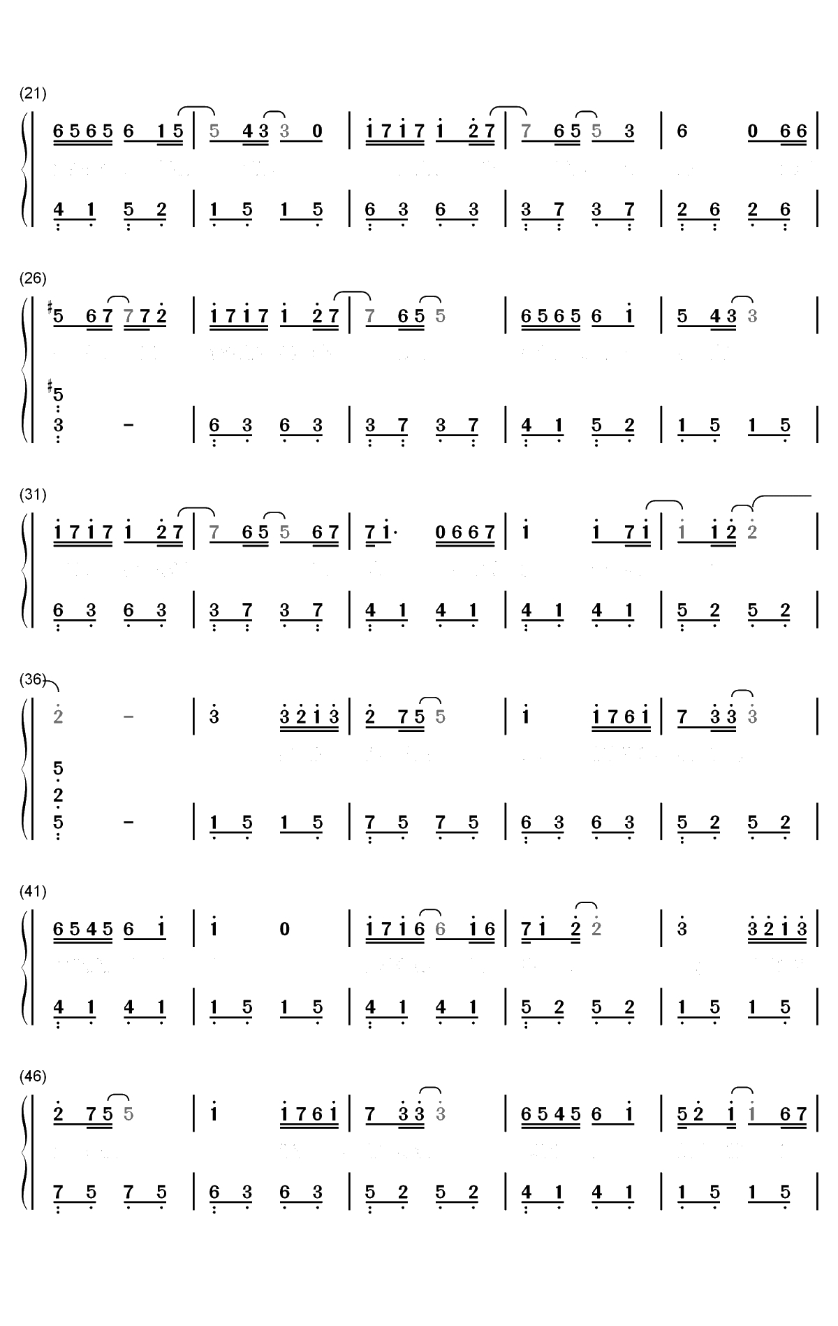 嘿你还好吗-我在未来等你主题曲双手简谱预览2
