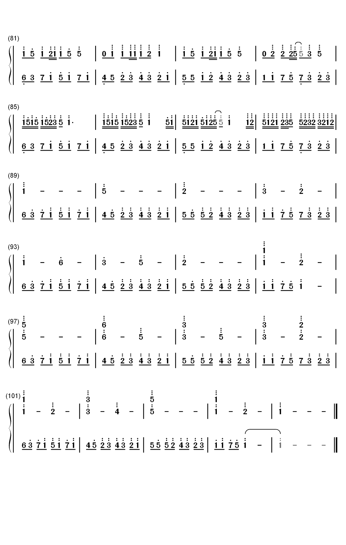 森林-灰澈双手简谱预览4