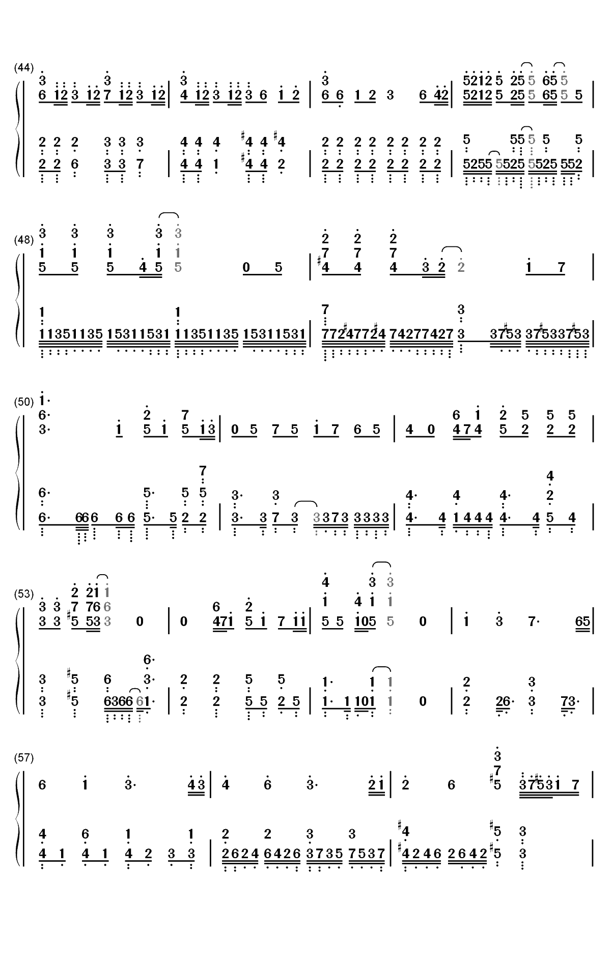 竈門炭治郎のうた-鬼灭之刃ED双手简谱预览3