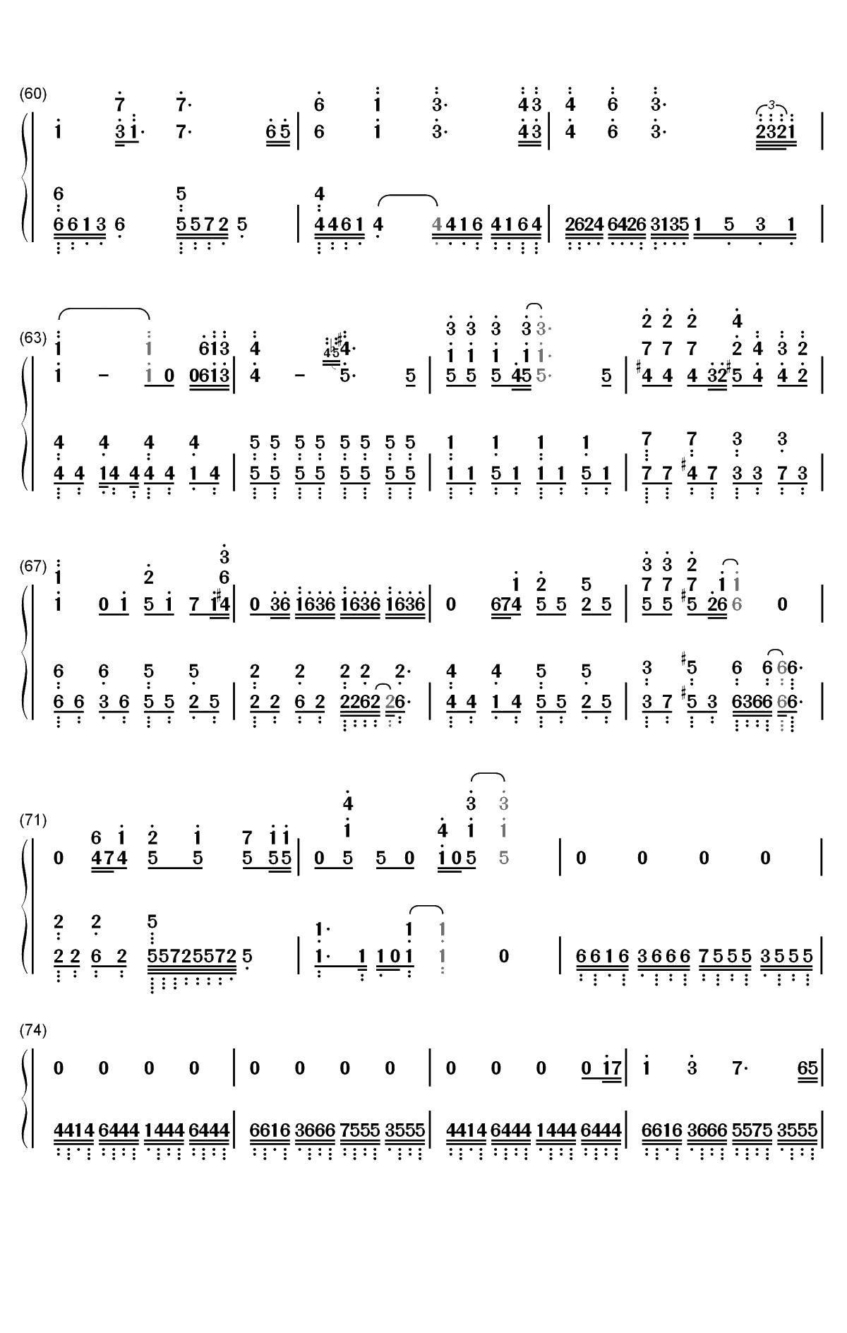 竈門炭治郎のうた-鬼灭之刃ED双手简谱预览4