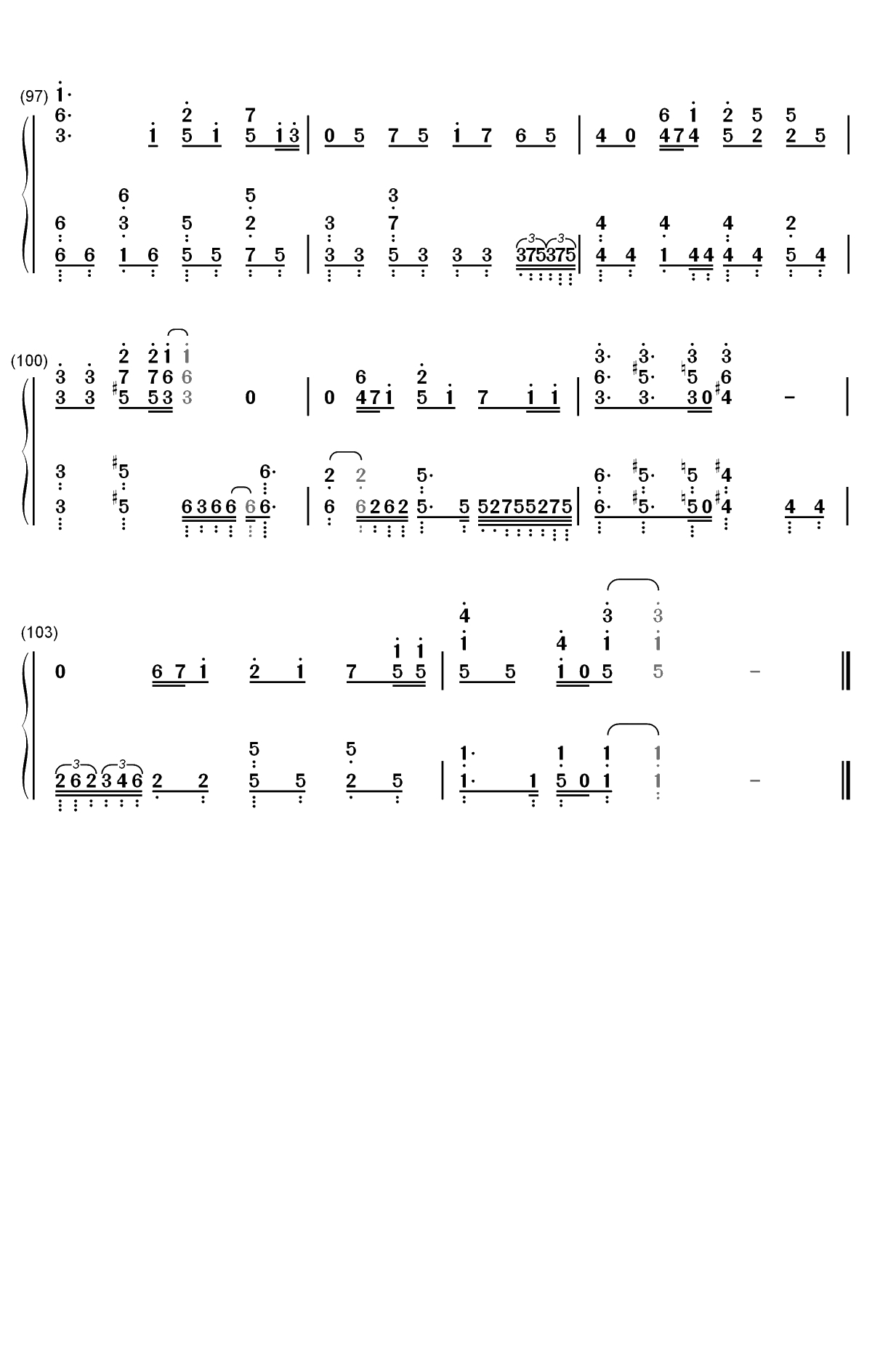 竈門炭治郎のうた-鬼灭之刃ED双手简谱预览6