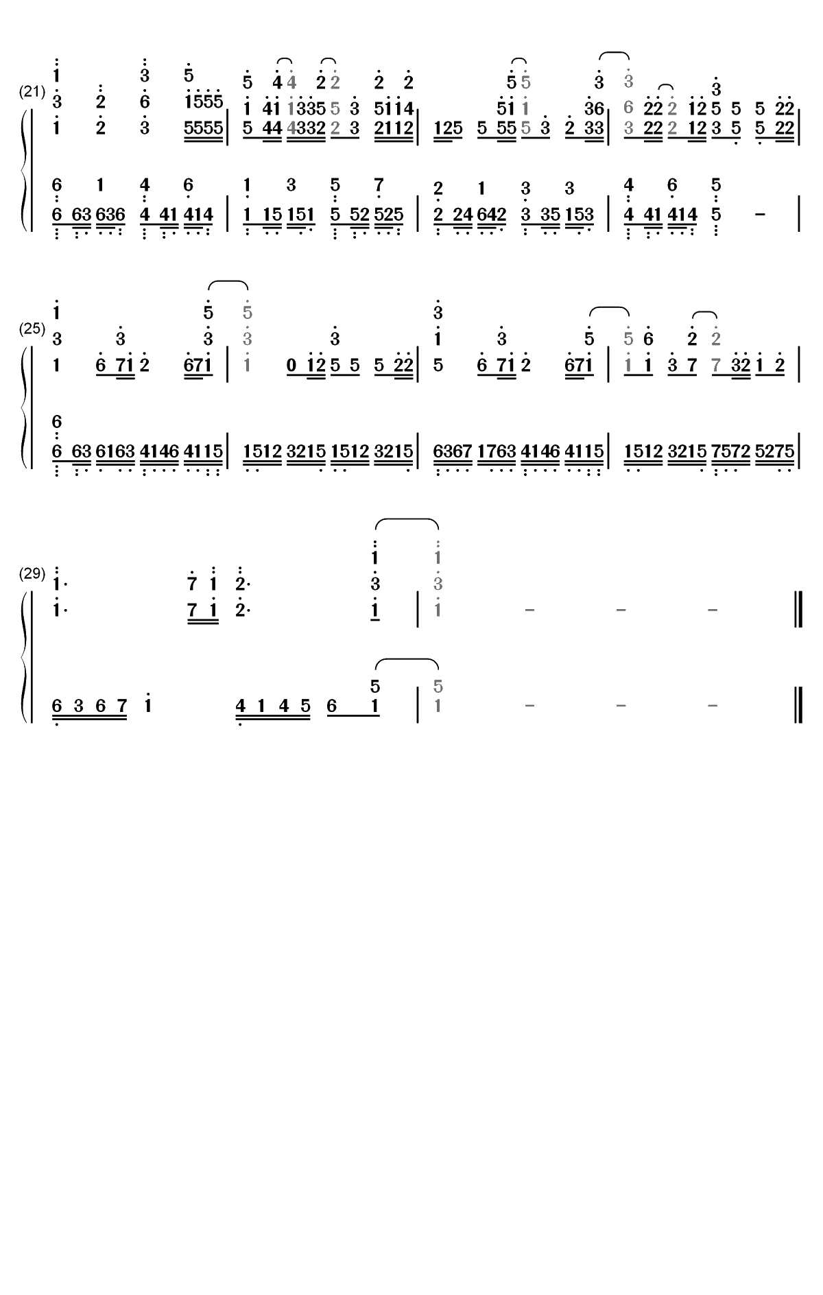 Torches-海盗战记ED双手简谱预览2